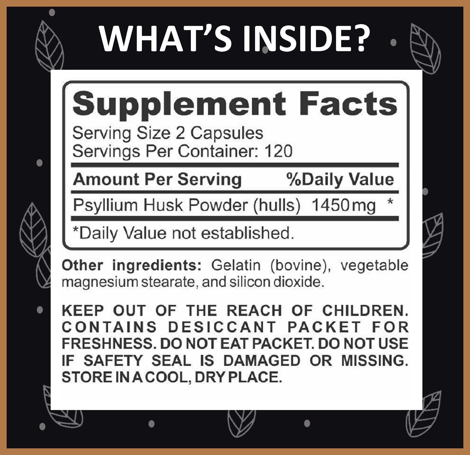 YouFit Nutrition Psyllium Husk Capsules 280g side view
