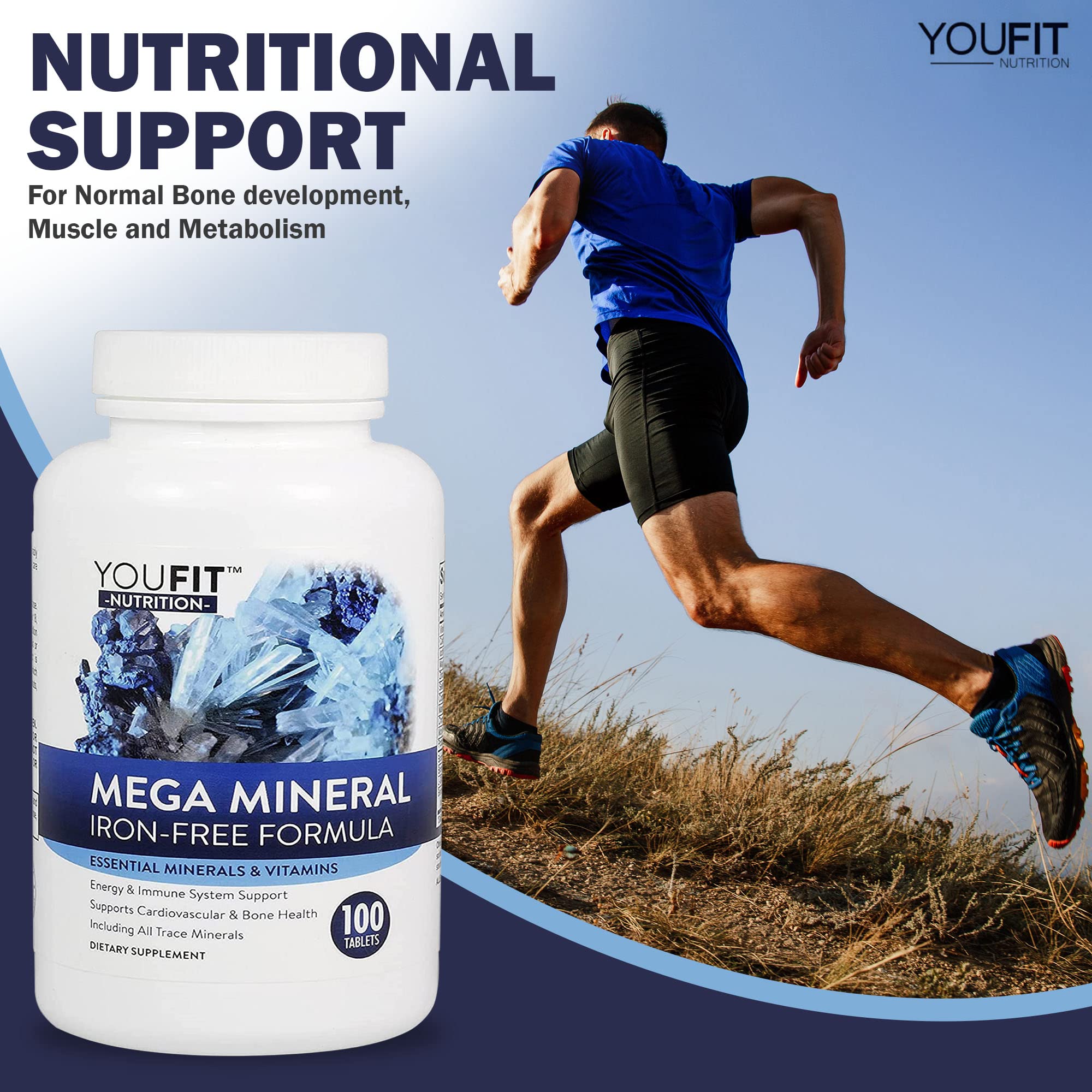YouFit Nutrition Trace Minerals Supplement displayed with other health products
