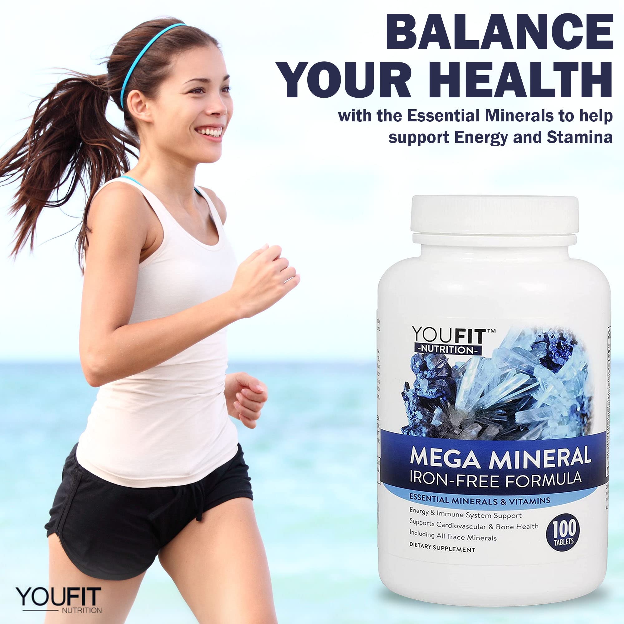 YouFit Nutrition Trace Minerals Supplement with measuring scoop