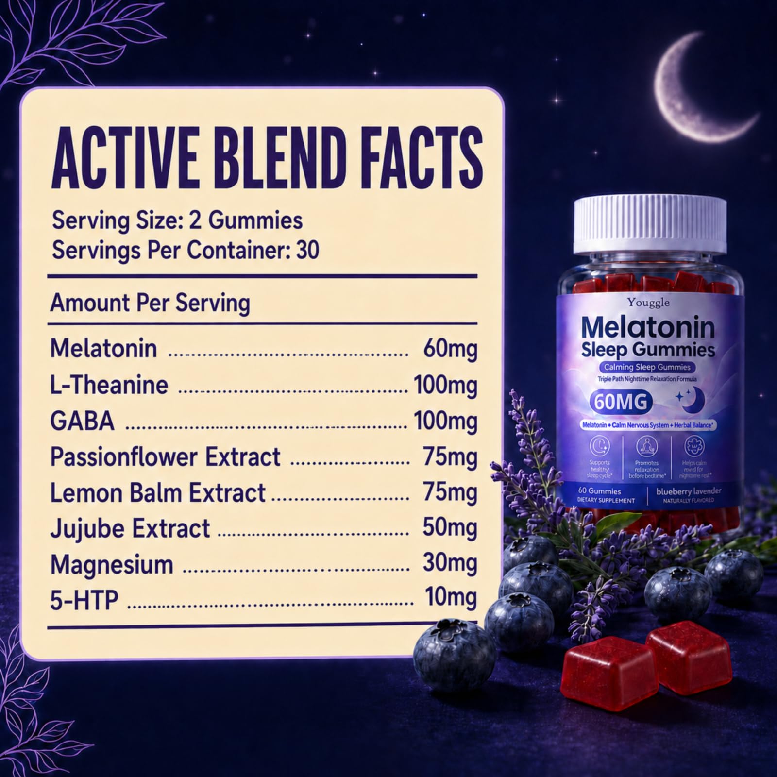 Youggle Melatonin Gummies with a bedtime setting