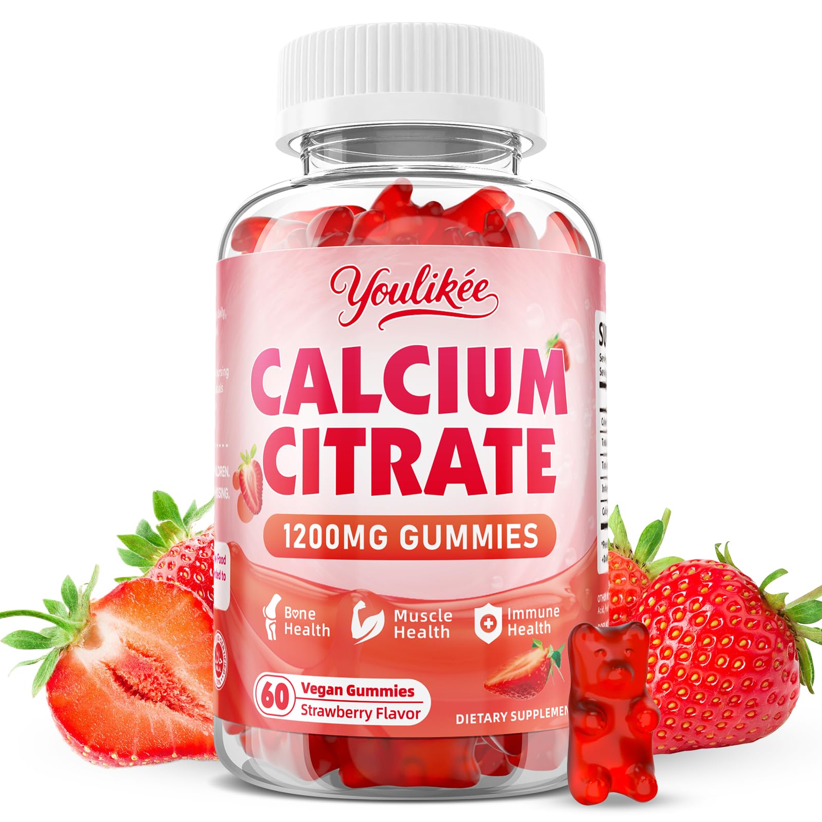 Youlikee Calcium Citrate Gummies 1200mg front view packaging