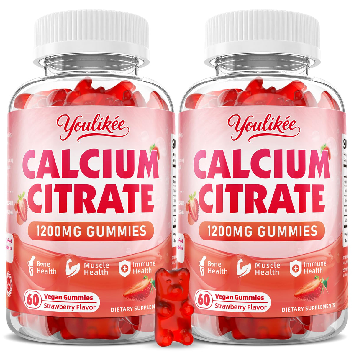 Youlikee Calcium Citrate Gummies 1200mg front view packaging