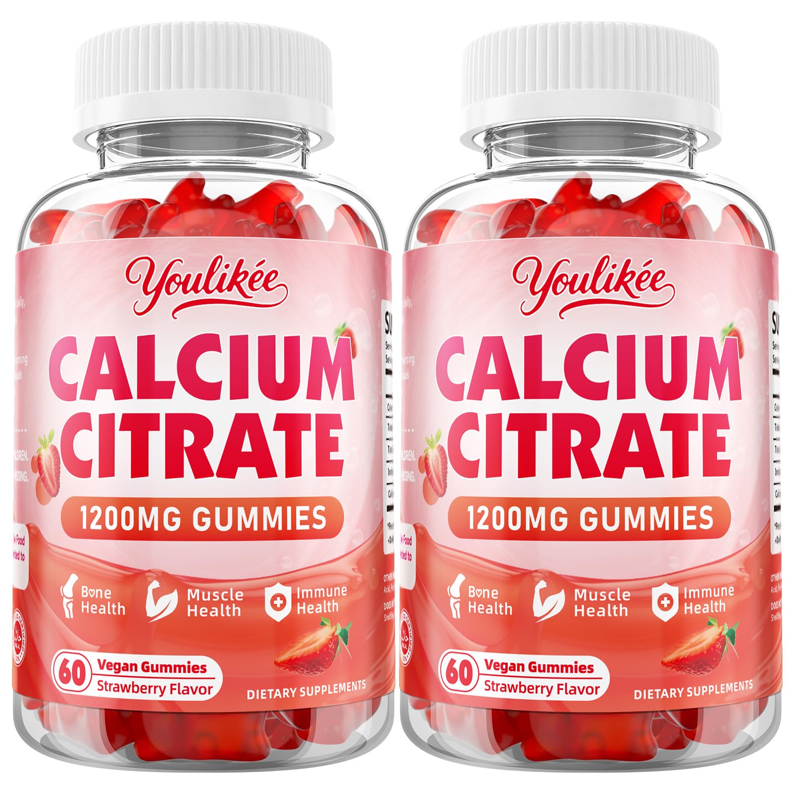 Youlikee Calcium Citrate Gummies 1200mg on a kitchen counter