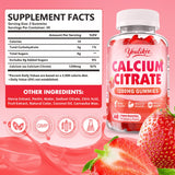Youlikee Calcium Citrate Gummies 1200mg side view with gummies