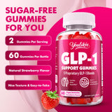 Youlikee GLP-1 Gummies displayed with fresh strawberries