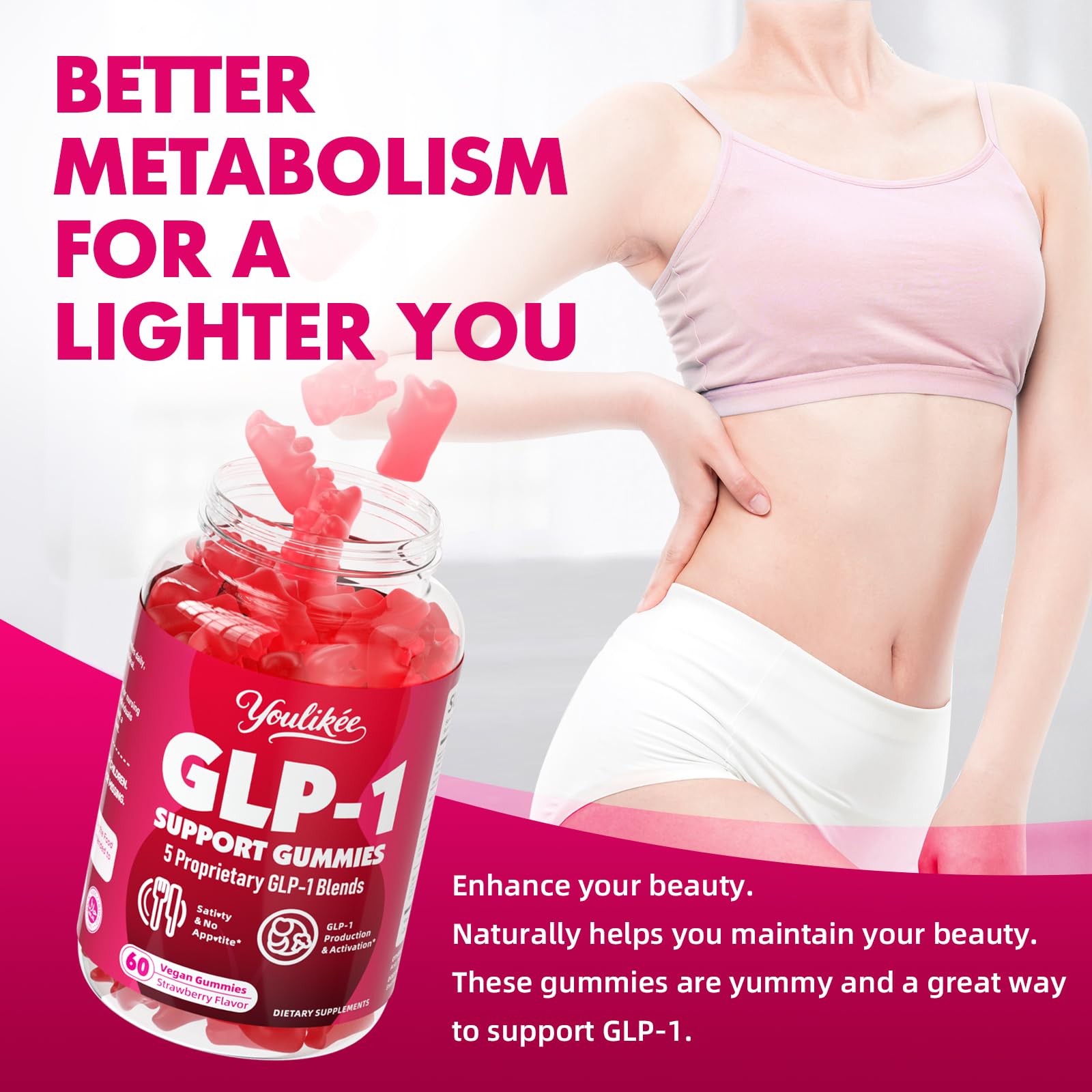 Youlikee GLP-1 Gummies nutritional information on packaging
