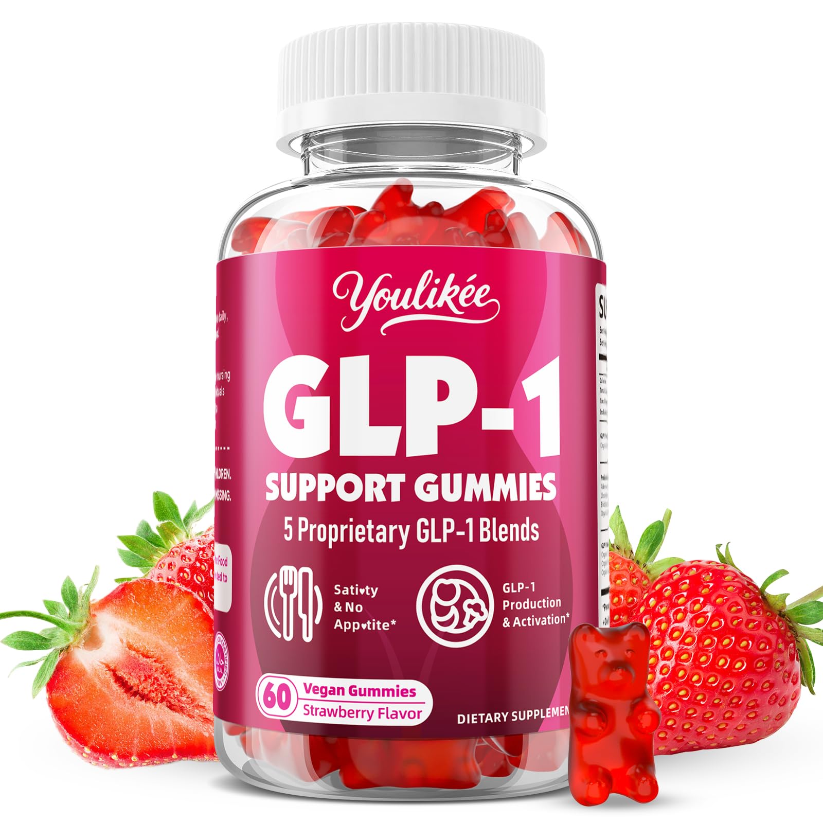 Youlikee GLP-1 Supplement Gummies front view with packaging