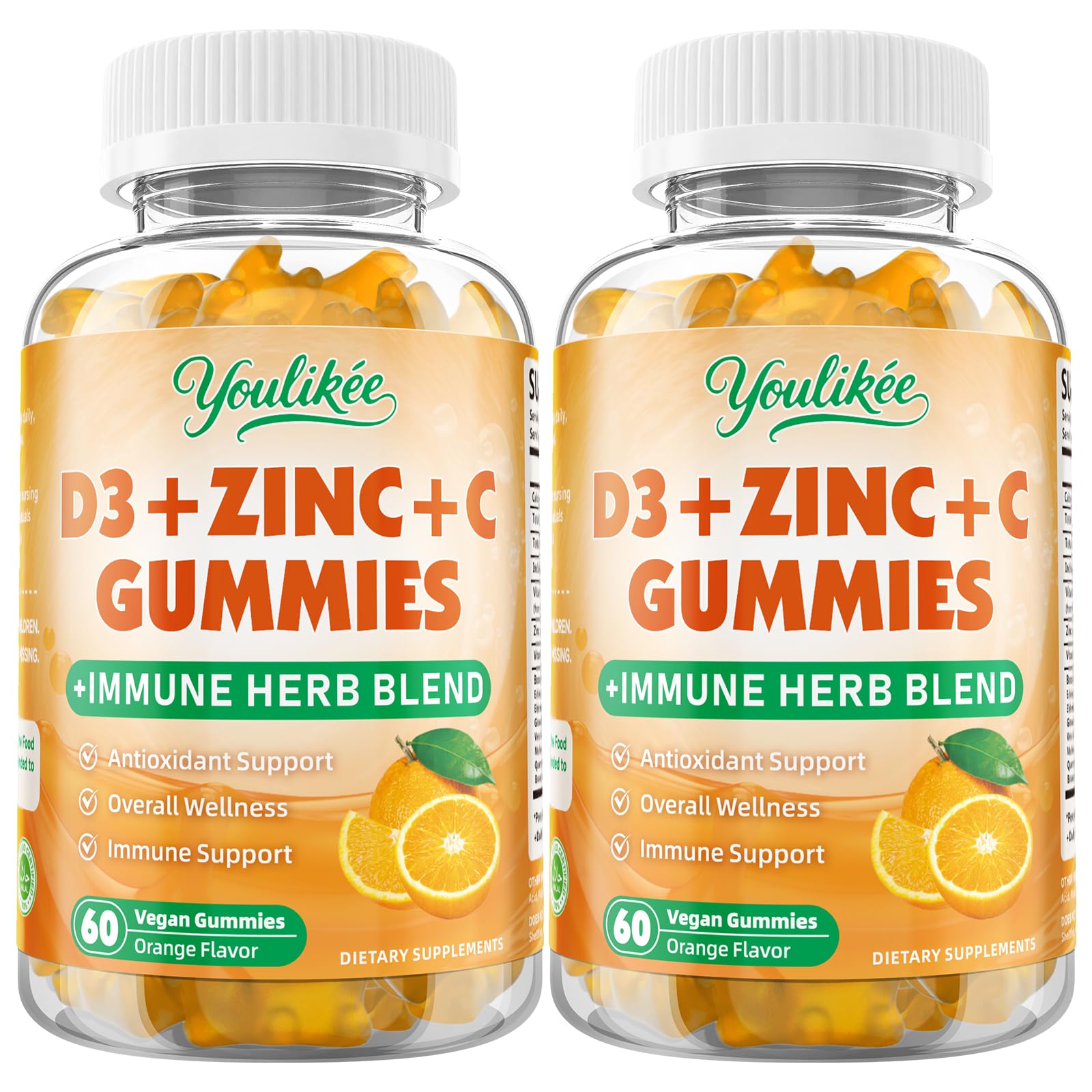 Youlikee Gummies showing vegan and sugar-free labels