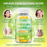 Youlikee Spirulina Chlorella Gummies side view with nutritional information