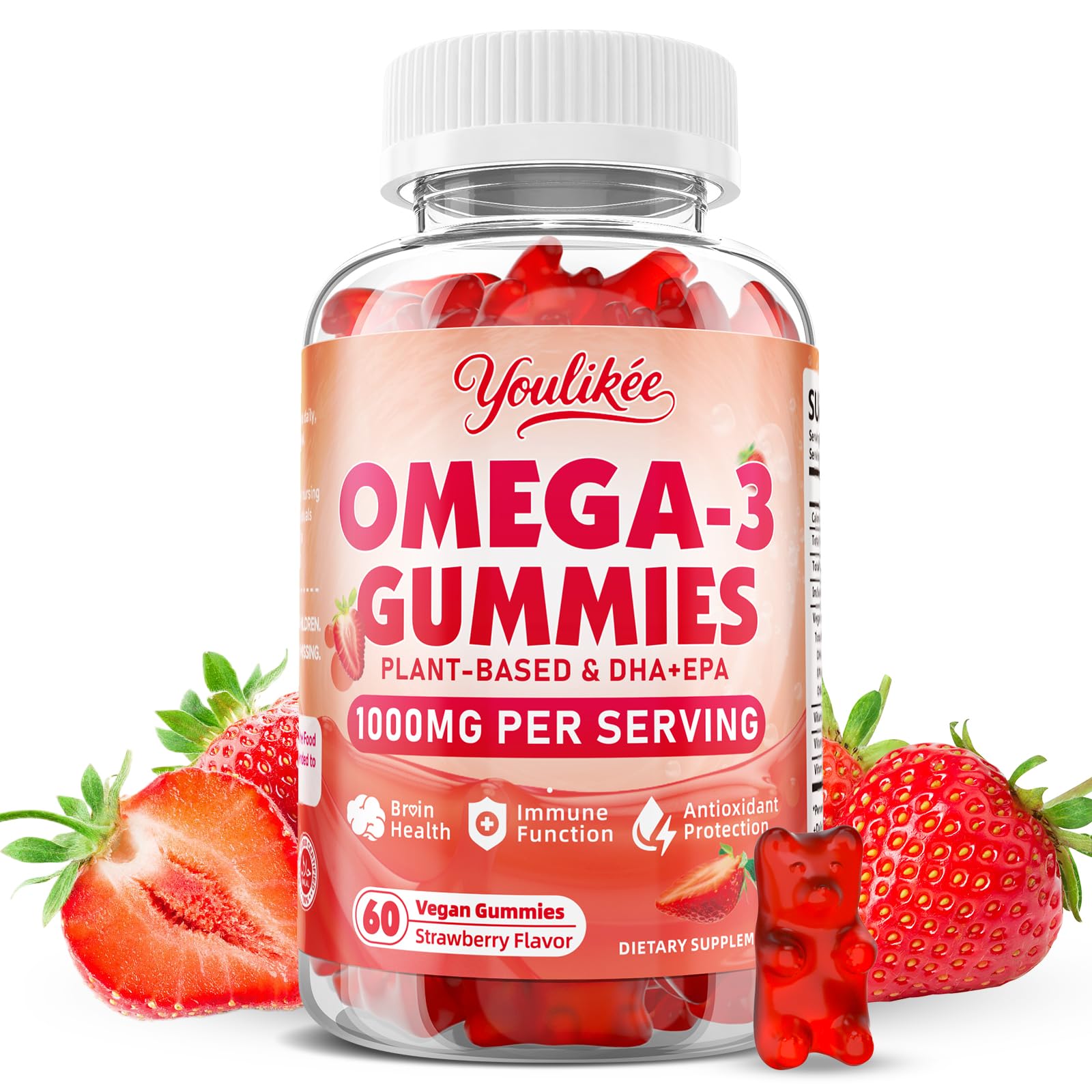 Youlikee Vegan Omega 3 Gummies front view packaging