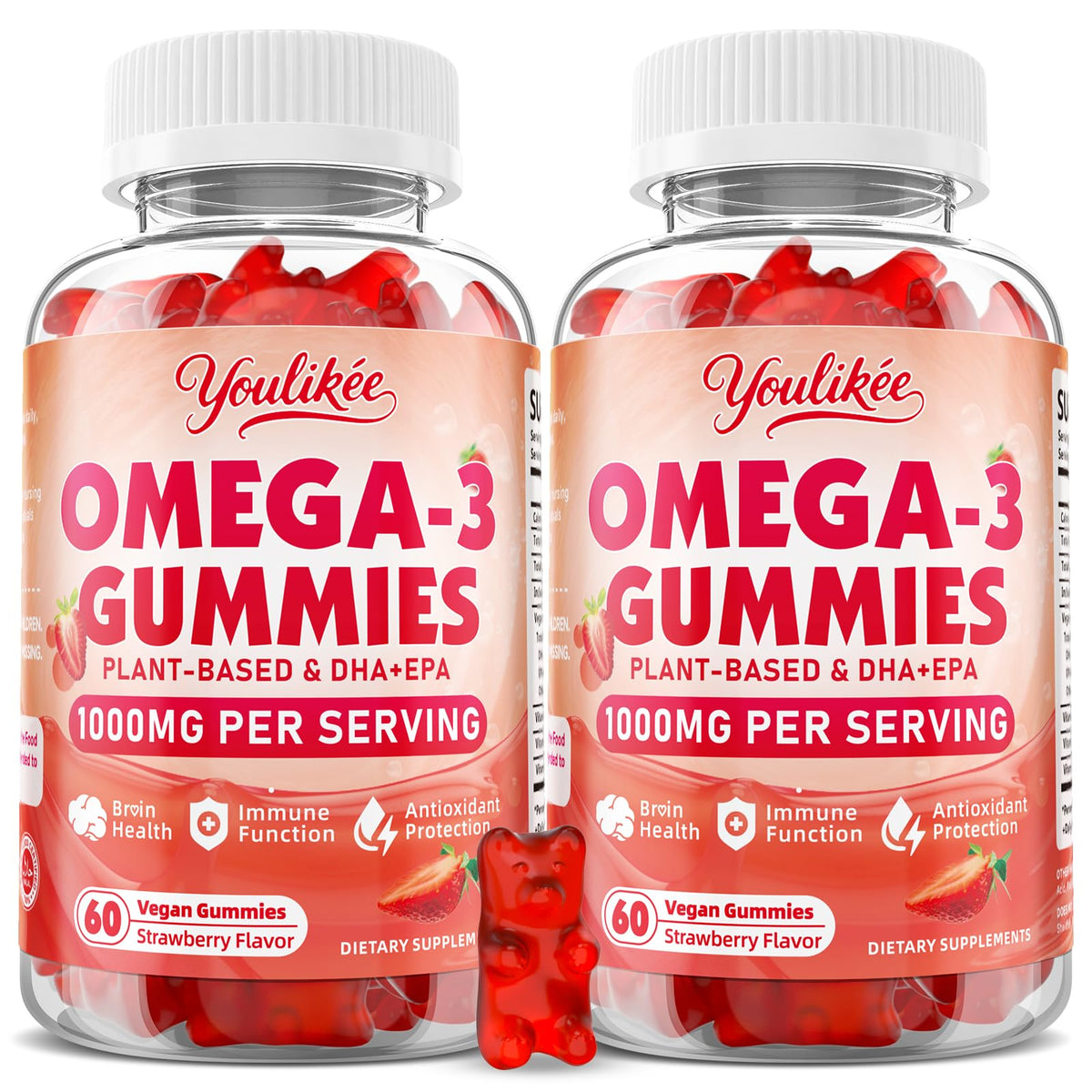Youlikee Vegan Omega 3 supplement front view 372g packaging