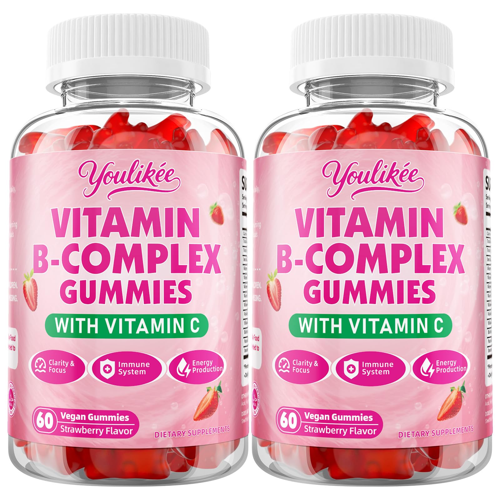 Youlikee Vitamin B-Complex Gummies showing serving size
