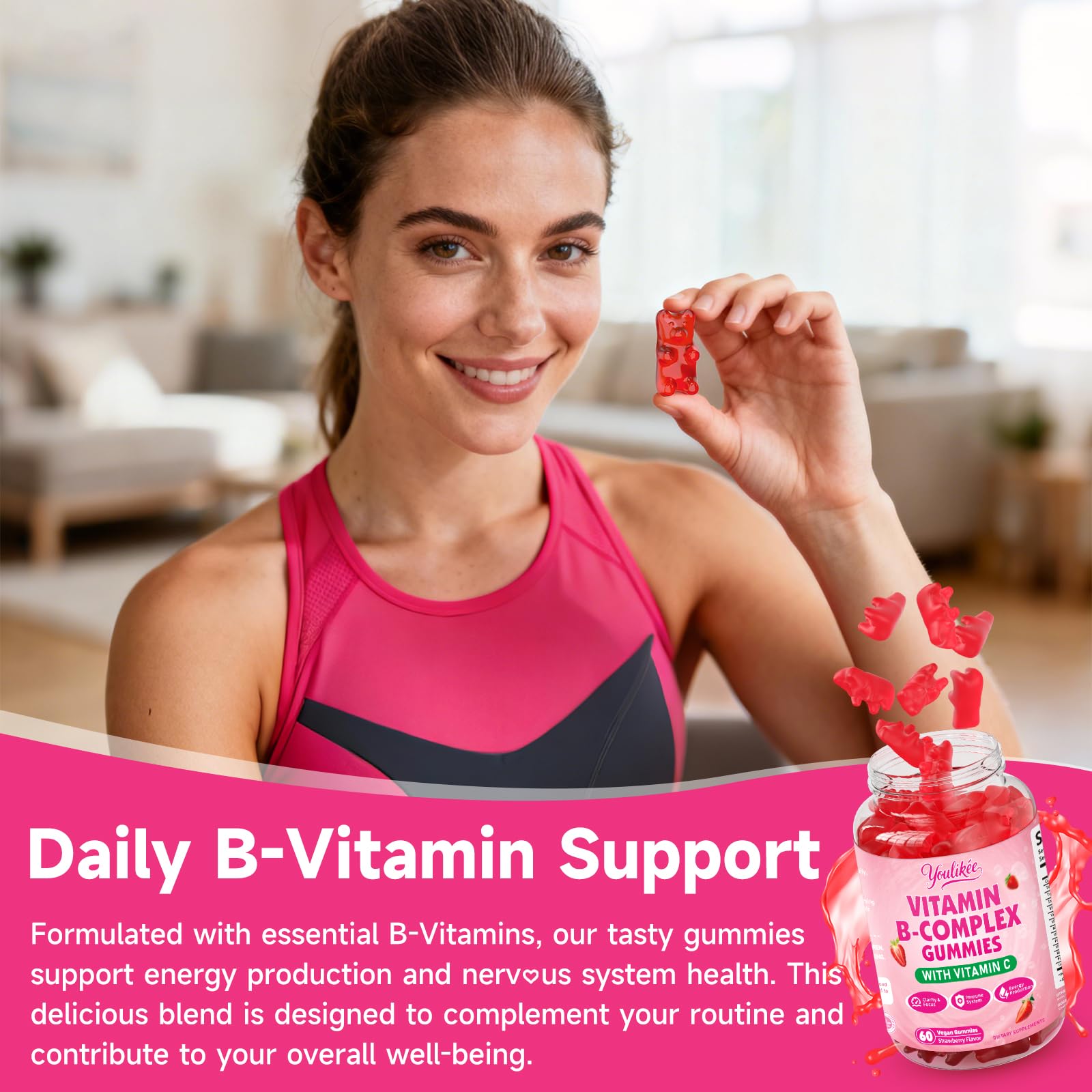 Youlikee Vitamin B-Complex Gummies side view packaging