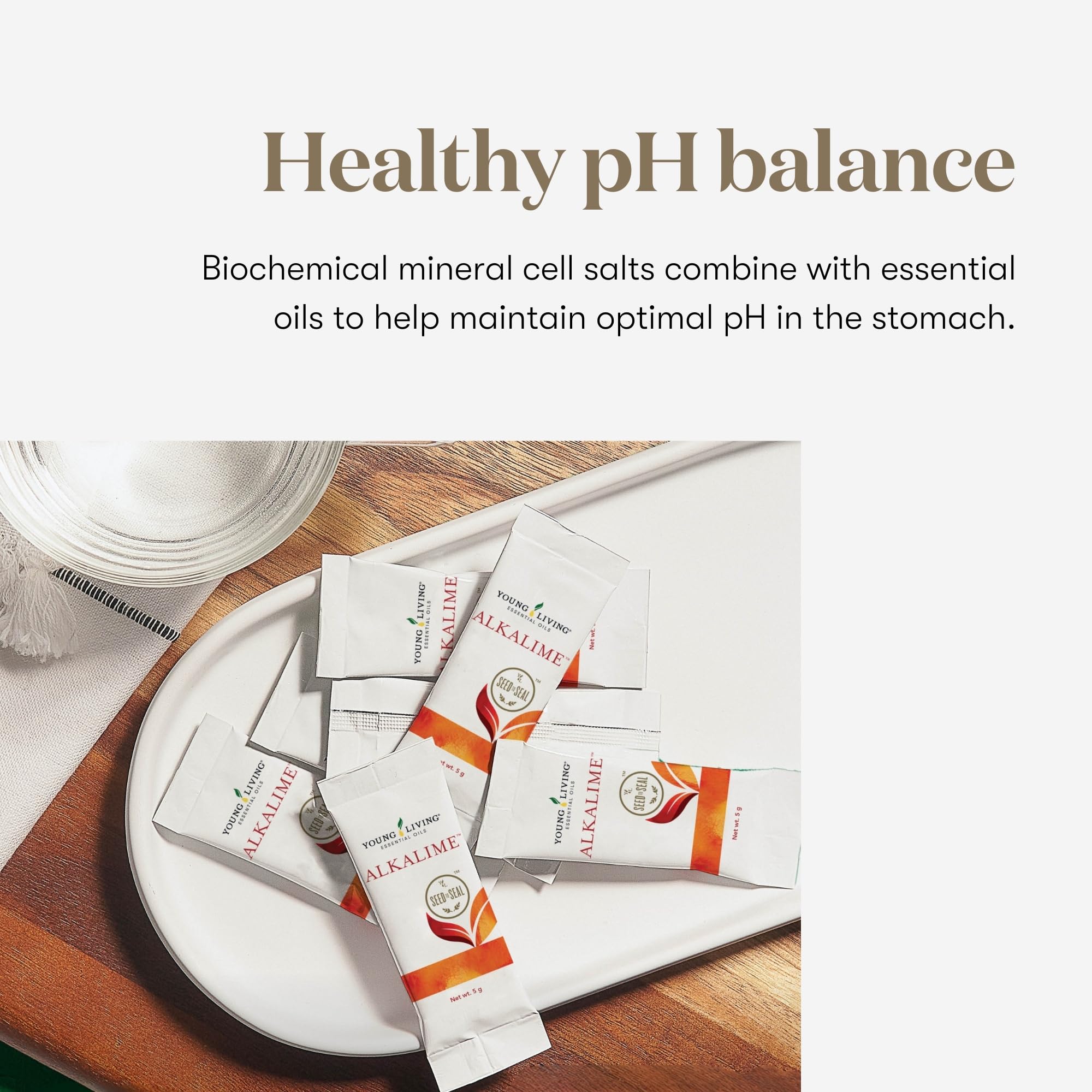 Young Living AlkaLime® Blend Supplement side view showing packaging