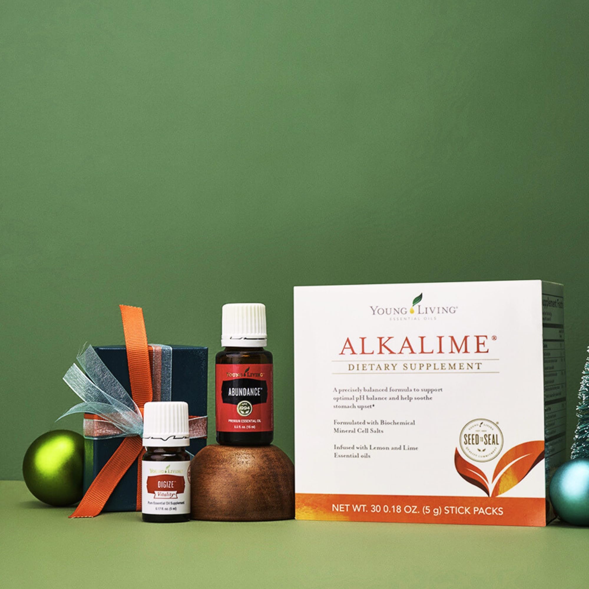 Young Living AlkaLime® Blend Supplement with measuring scoop