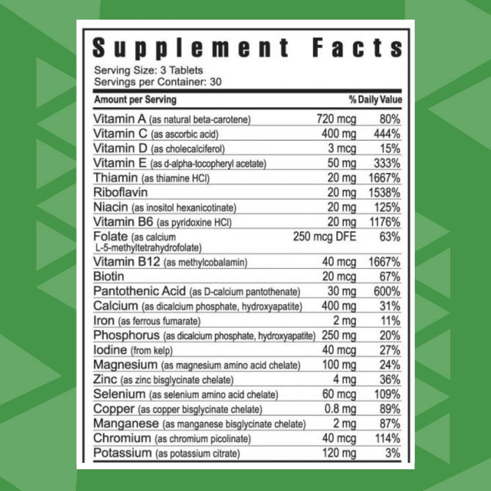 Youngevity Blended Vitamin & Mineral Supplement side view