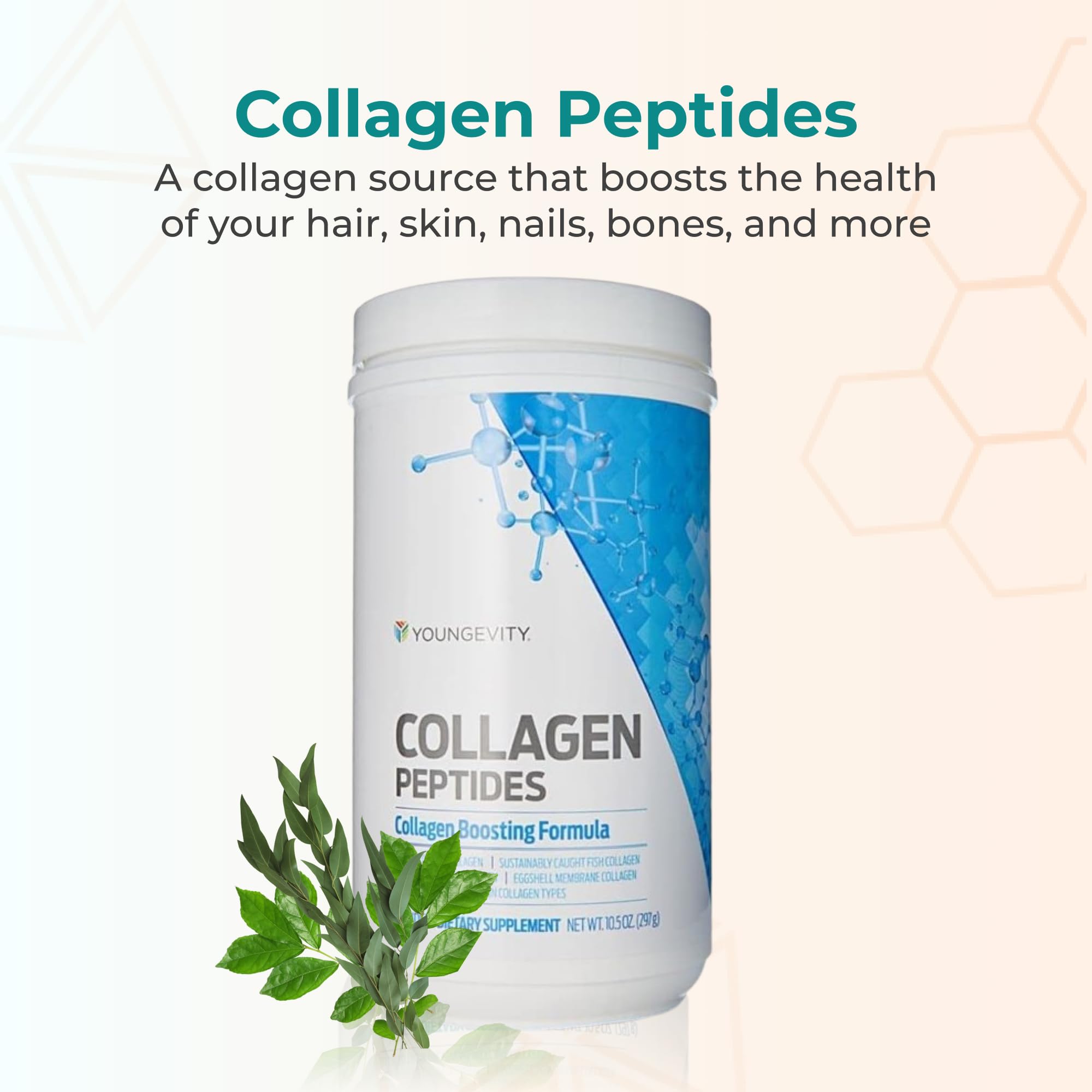 Youngevity Collagen Peptides Powder 407g side view
