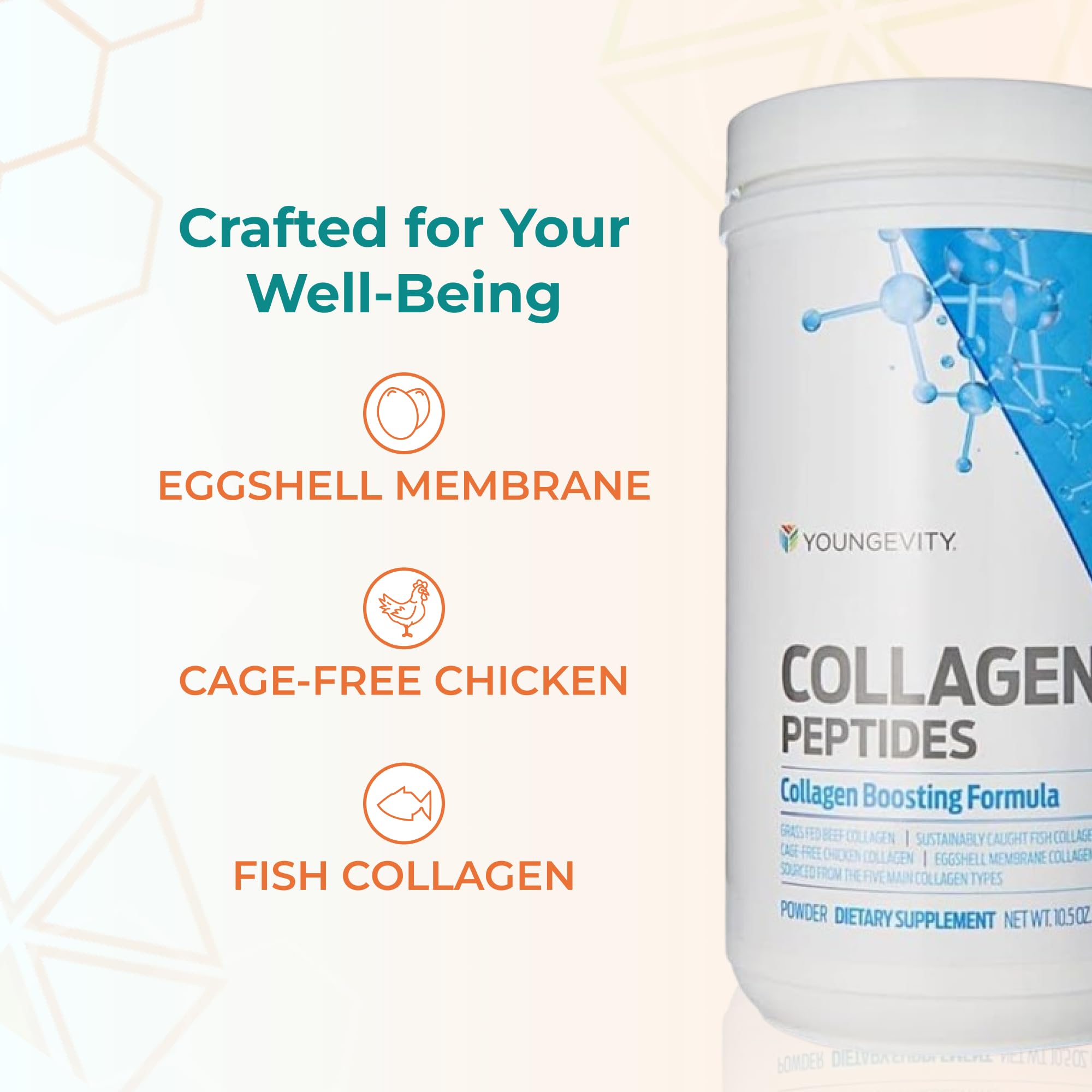 Youngevity Collagen Peptides Powder mixed in water