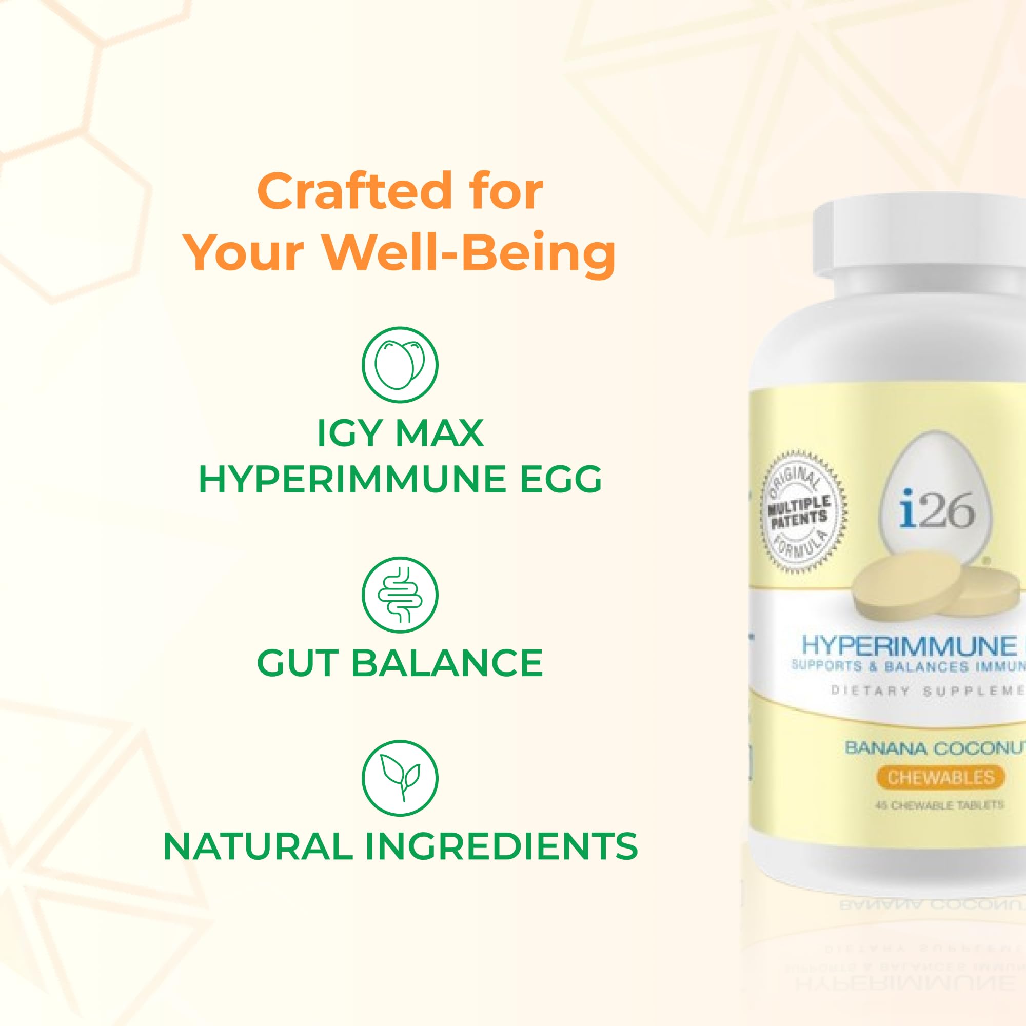 Youngevity i26 Hyperimmune Egg Chewables with ingredients list