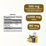 Youngevity MSM ULTRA supplement back view with nutritional information