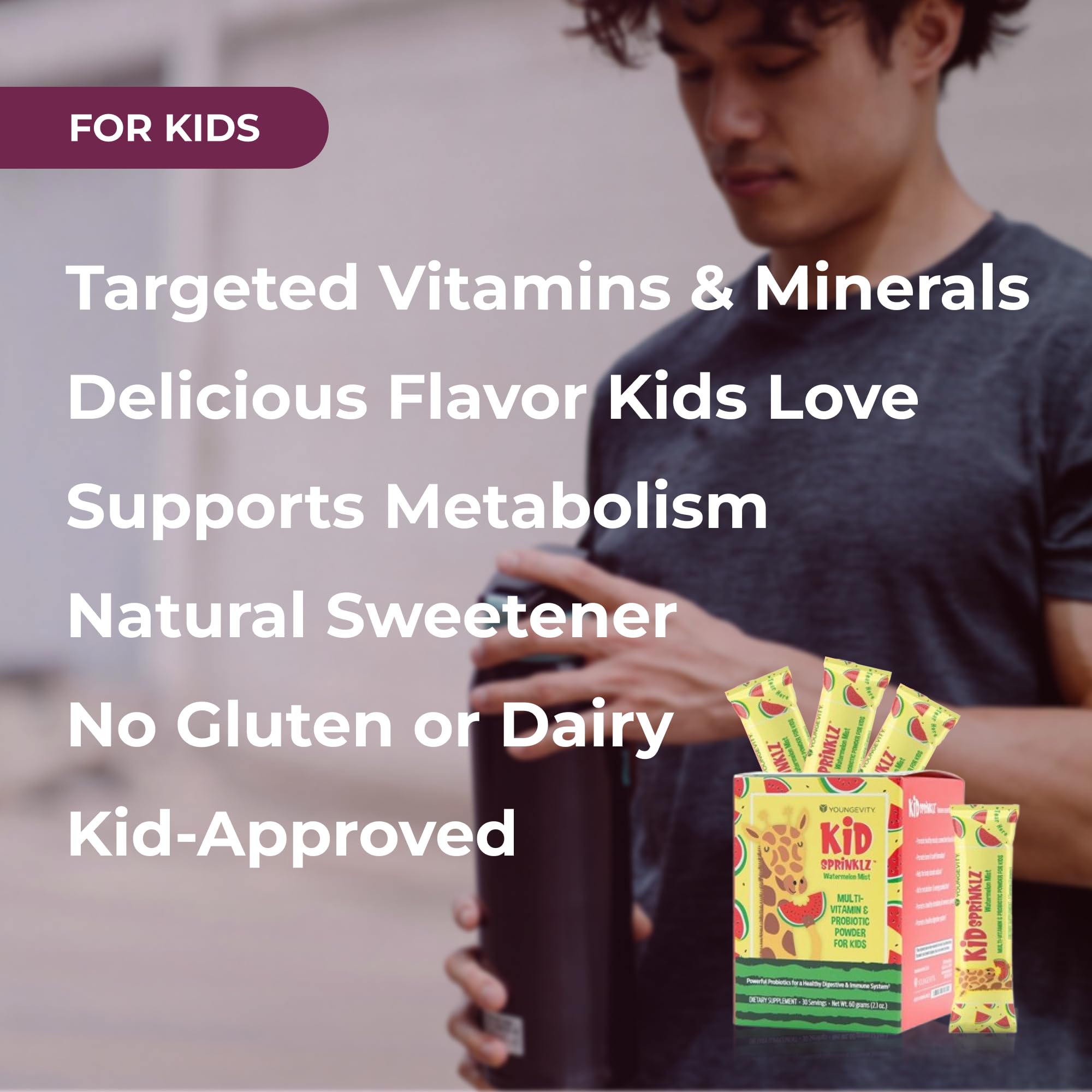 Youngevity Multivitamin Gummies with a child