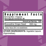 Youngevity Muscadine Grape Seed Extract 39g back view