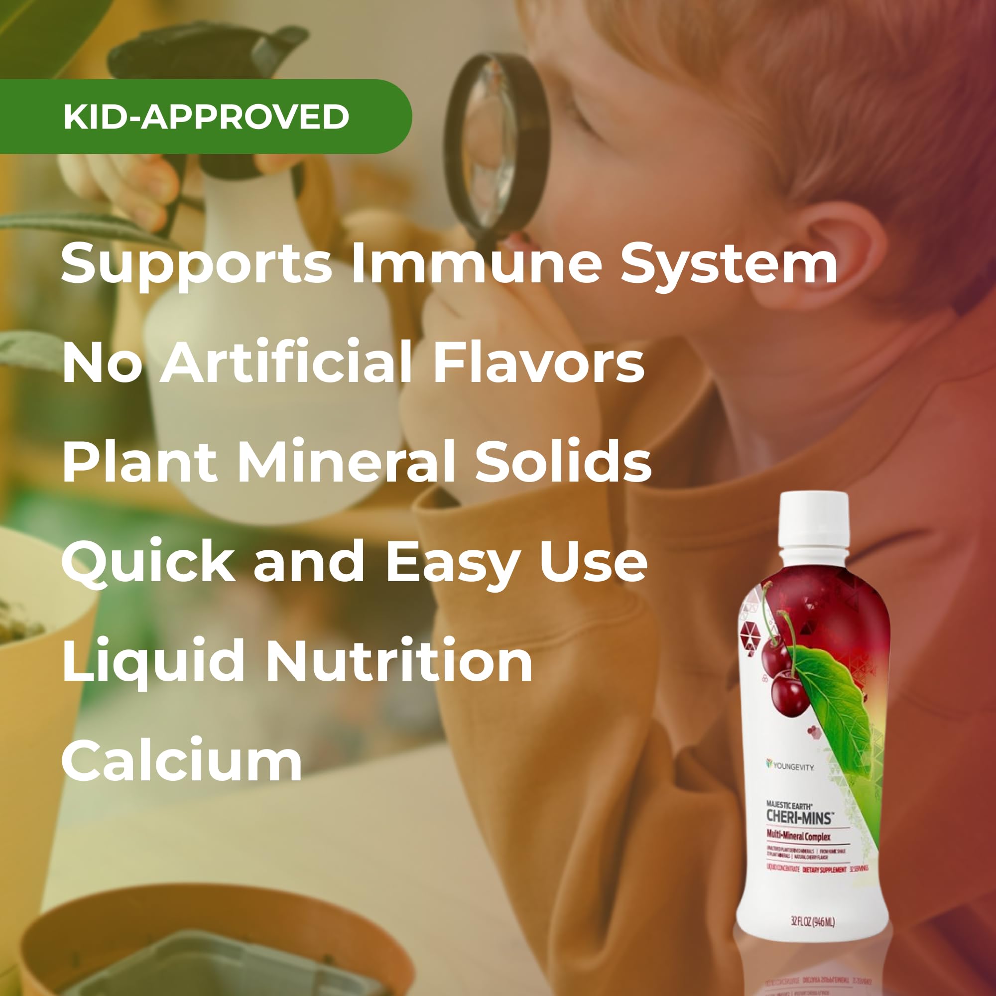Youngevity Plant Derived Minerals Liquid Supplement pouring into a glass