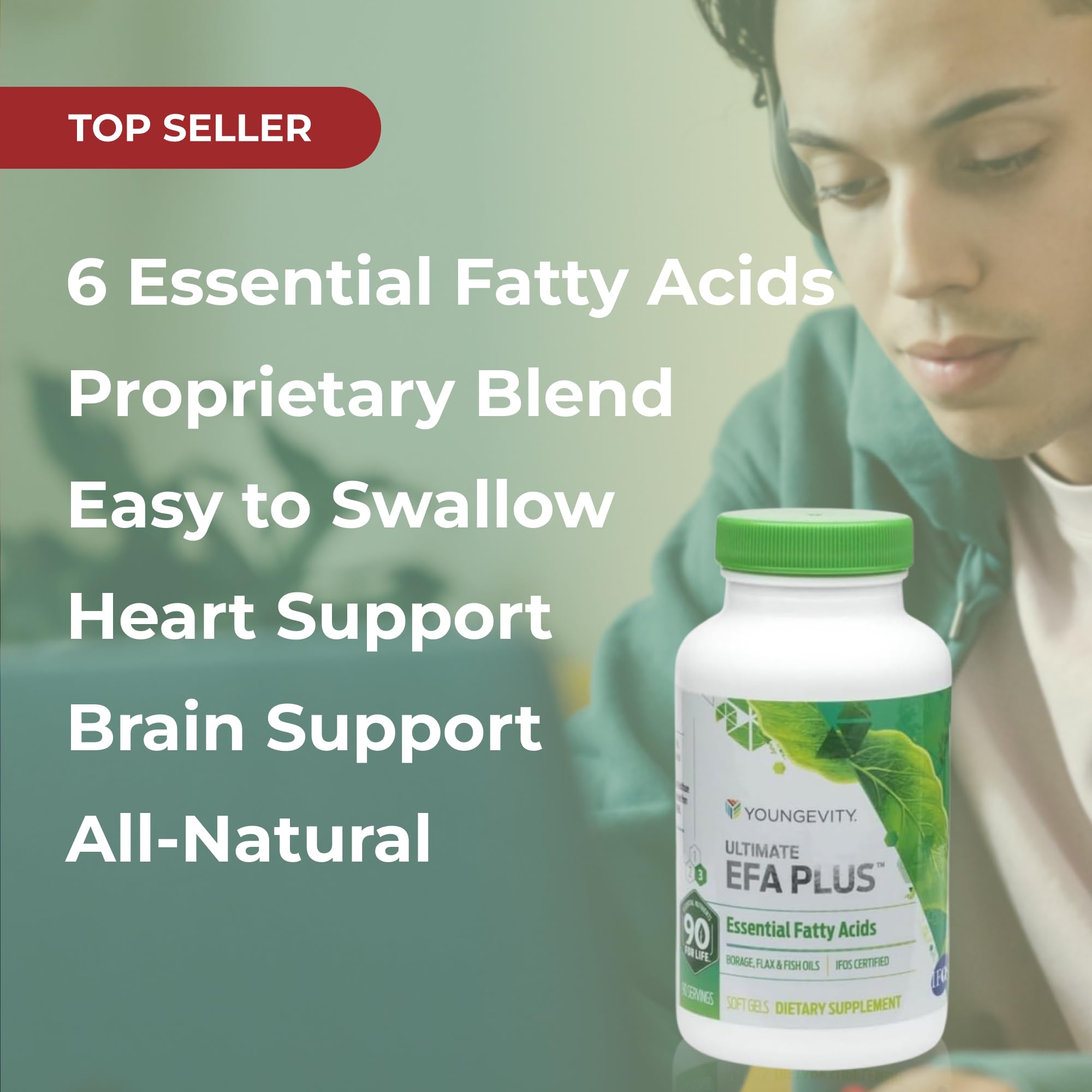 Youngevity Ultimate Essential Fatty Acids nutritional information label
