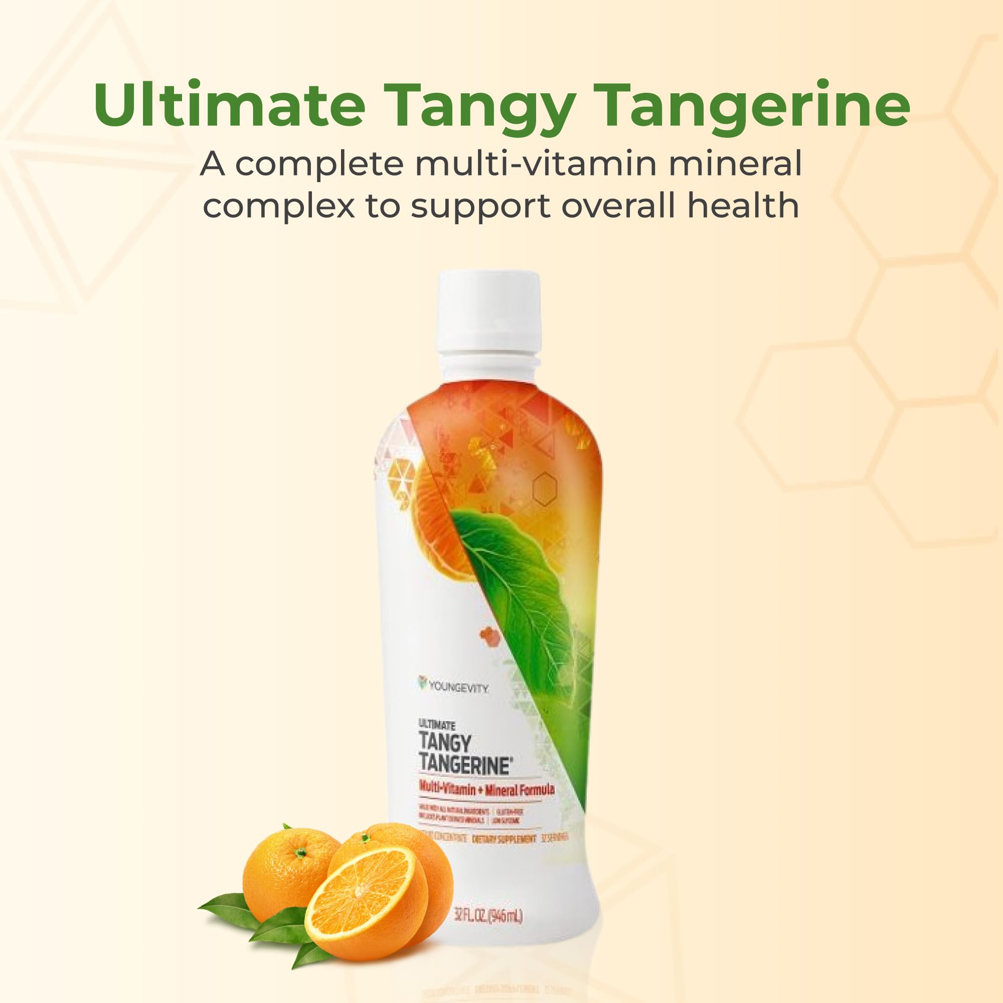 Youngevity Ultimate Tangy Tangerine 32 Oz liquid supplement back view
