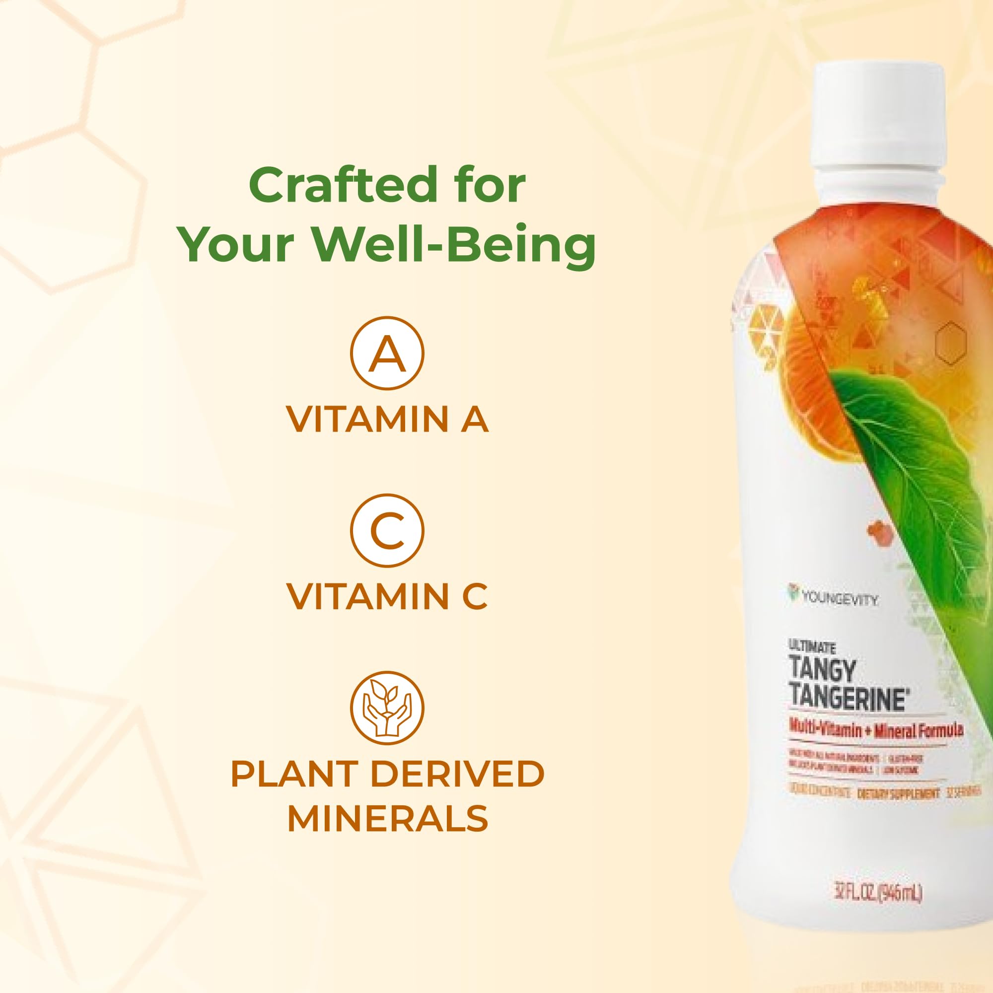 Youngevity Ultimate Tangy Tangerine 32 Oz liquid supplement ingredients list