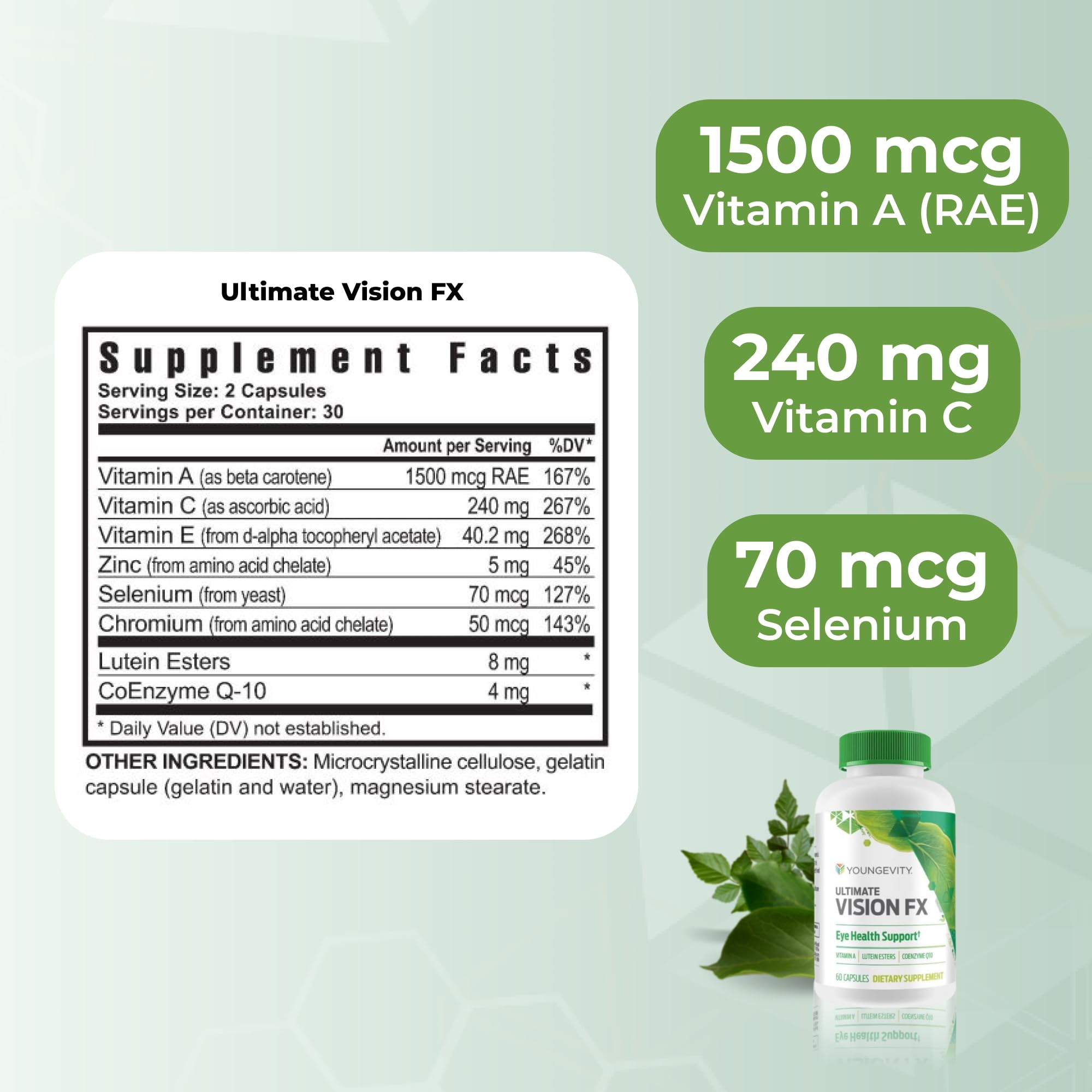 Youngevity Ultimate Vision FX capsule close-up