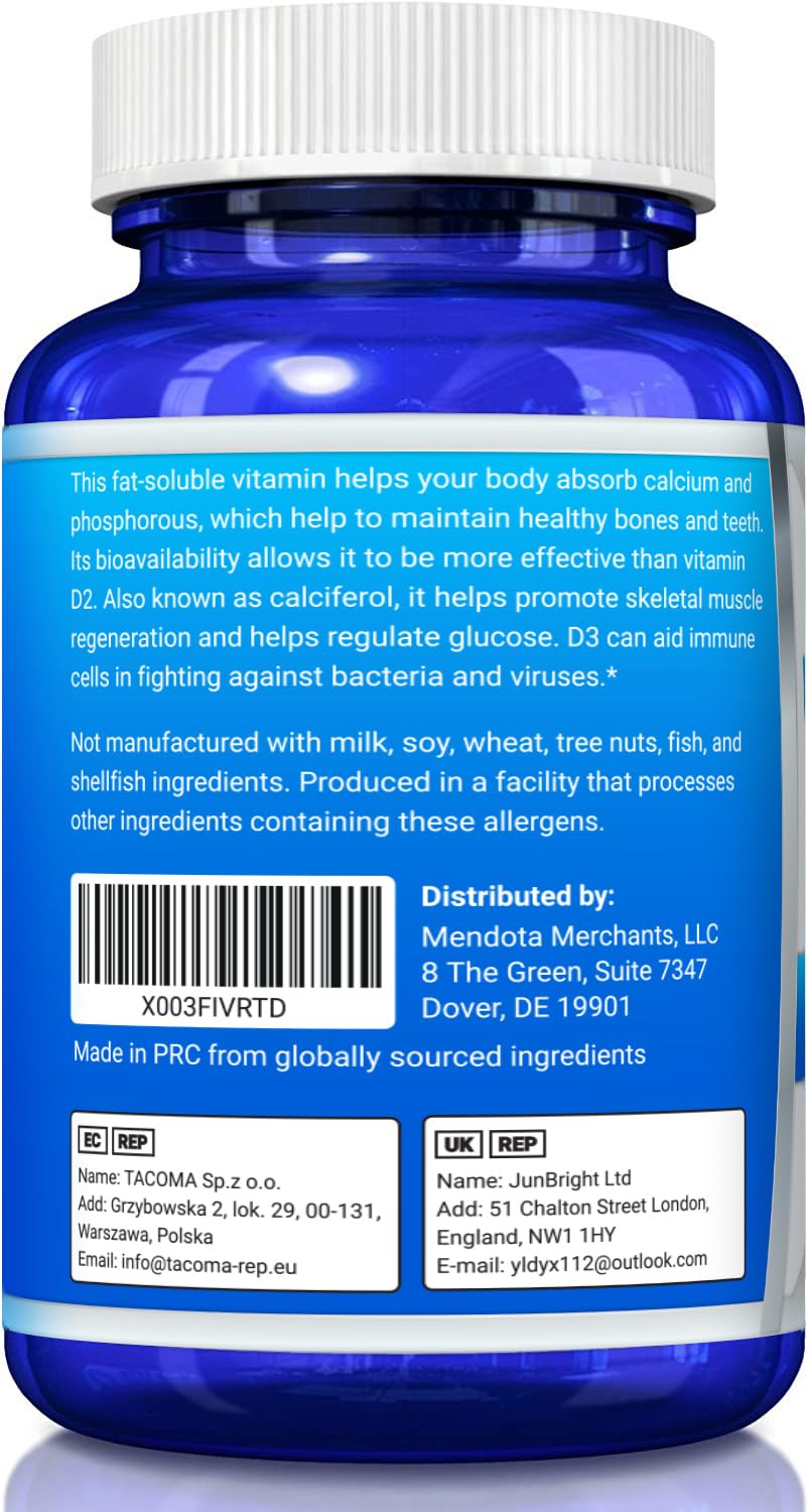 YounGlo Research Vitamin D3 softgels back view