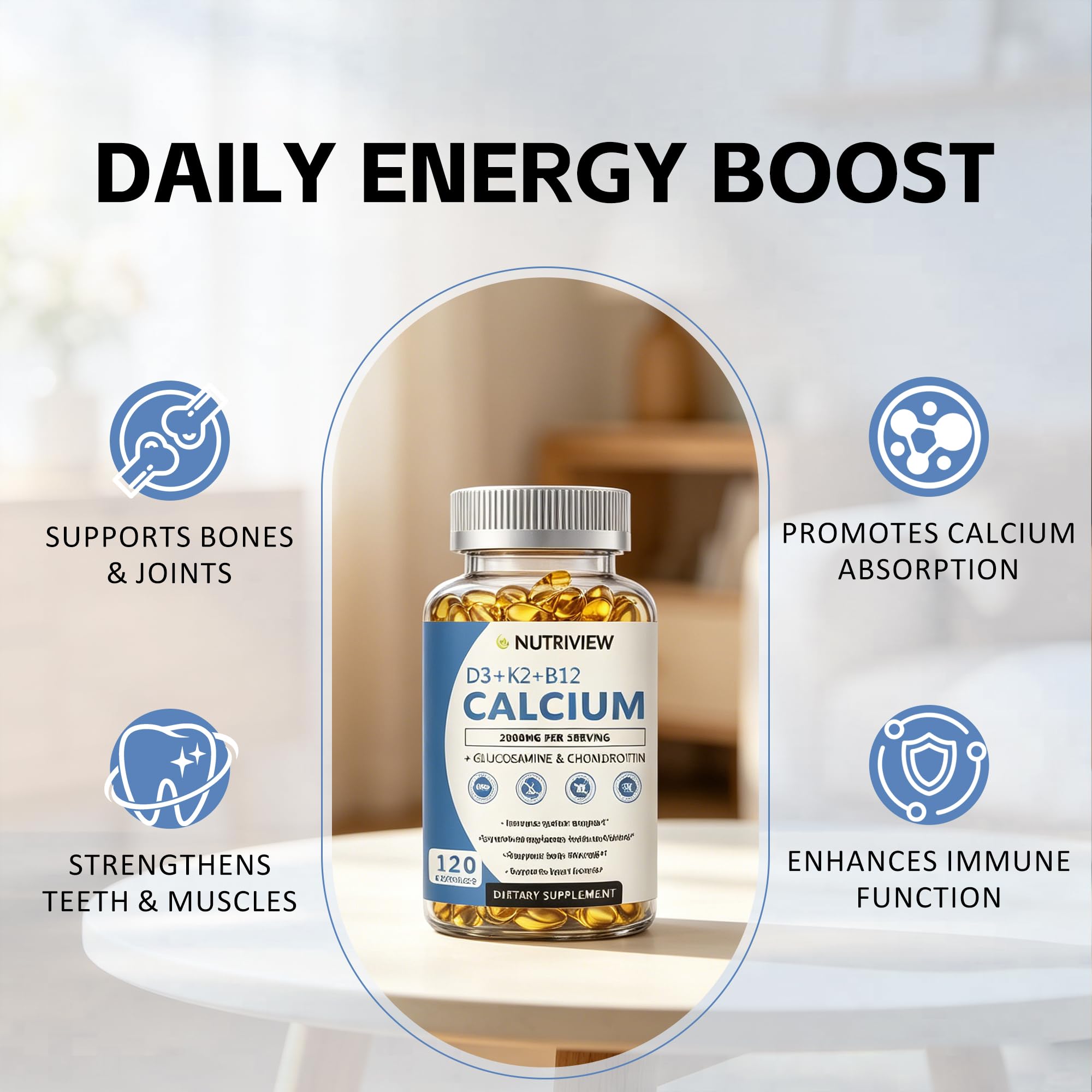 Youth Research Calcium Citrate Softgels 2000mg back view