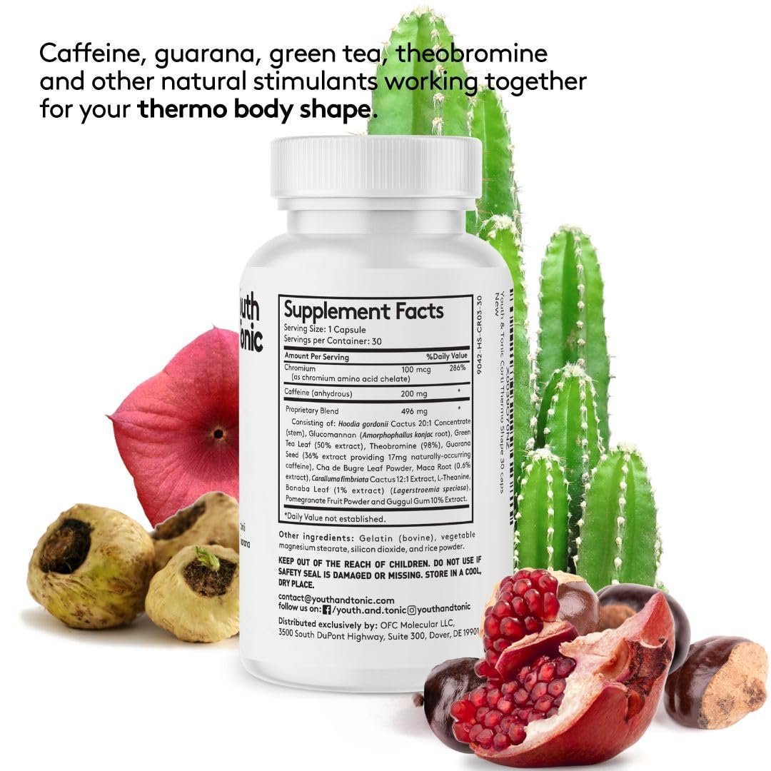 Youth & Tonic Blended Vitamin & Mineral Supplement bottle opened with capsules