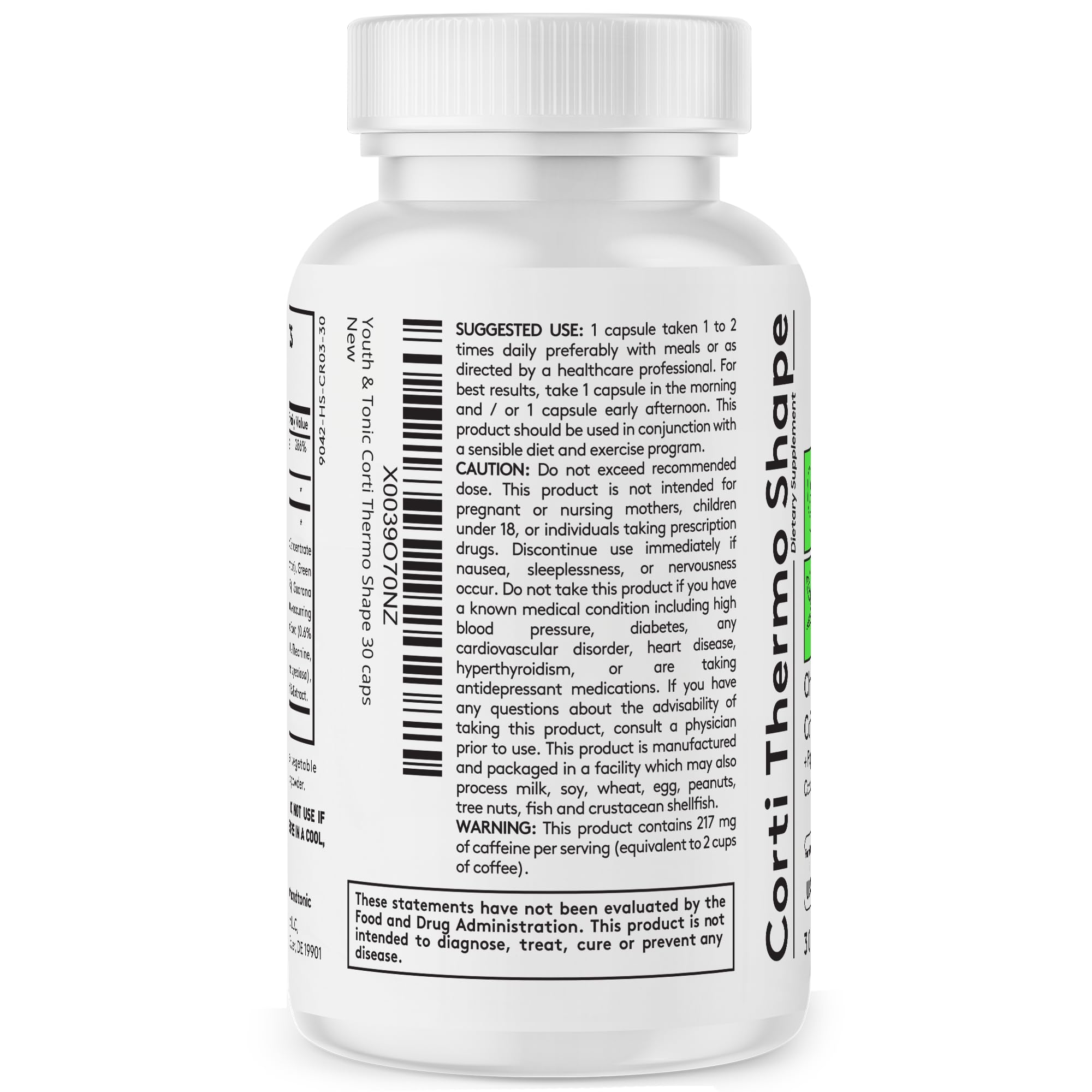 Youth & Tonic Blended Vitamin & Mineral Supplement packaging detail
