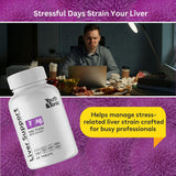 Youth & Tonic Milk Thistle Supplement tablets on a white background