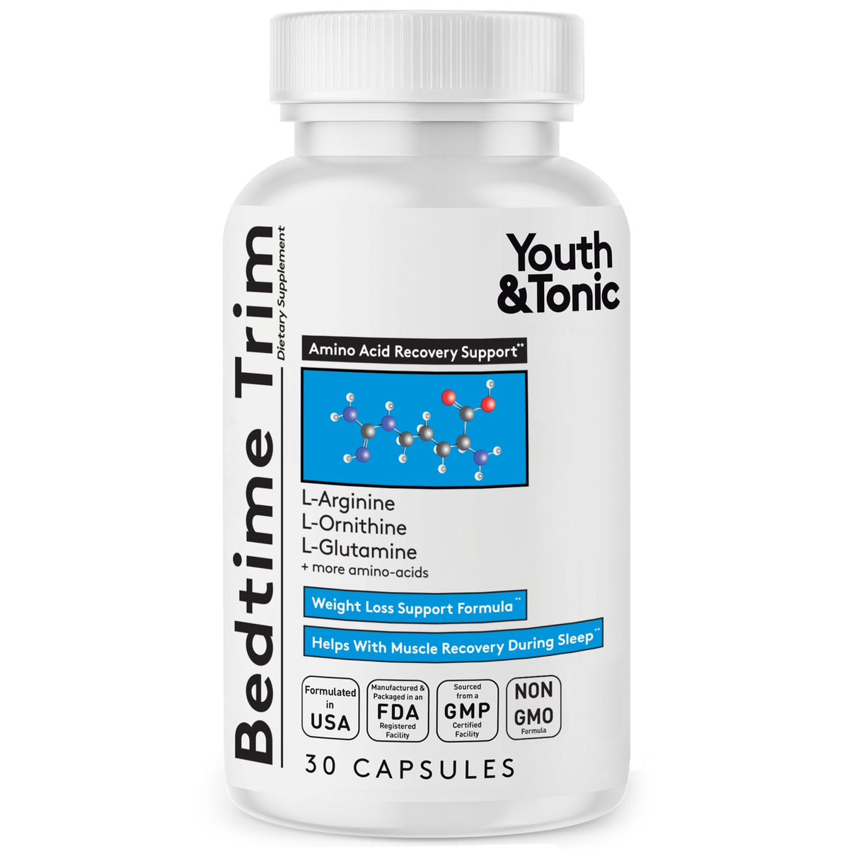 Youth & Tonic Nighttime Amino Acid Supplement front view