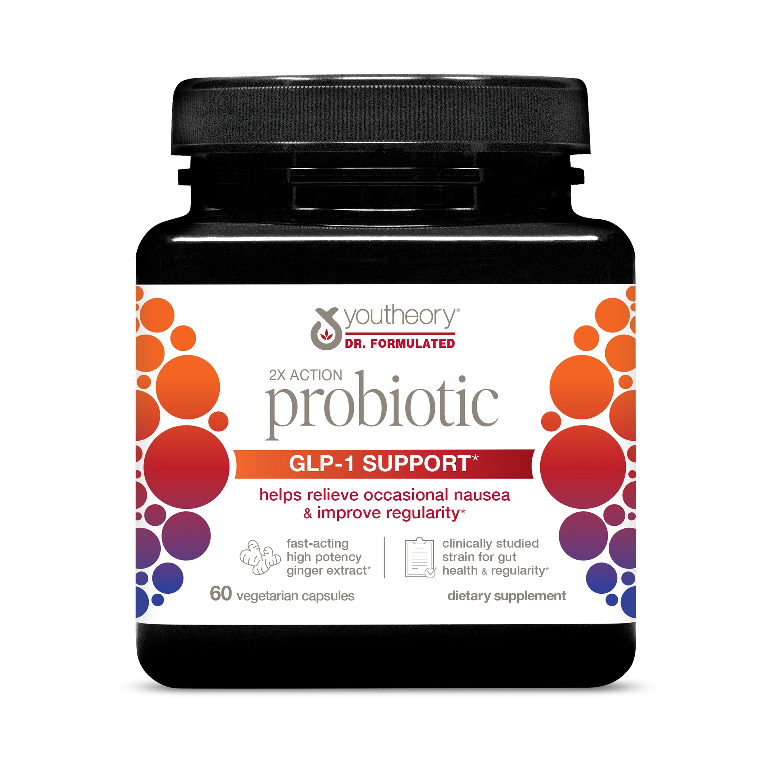 Youtheory 2X Action Probiotic 90 capsules front view