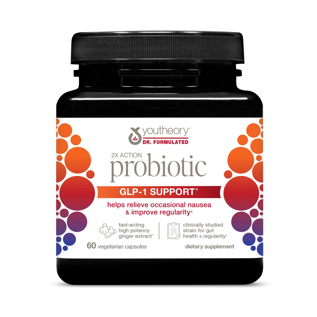 Youtheory 2X Action Probiotic 90 capsules front view