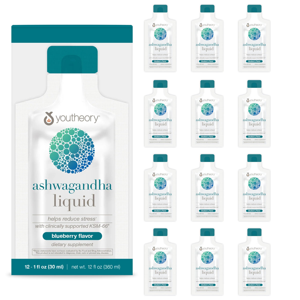 Youtheory Ashwagandha Liquid front view with label