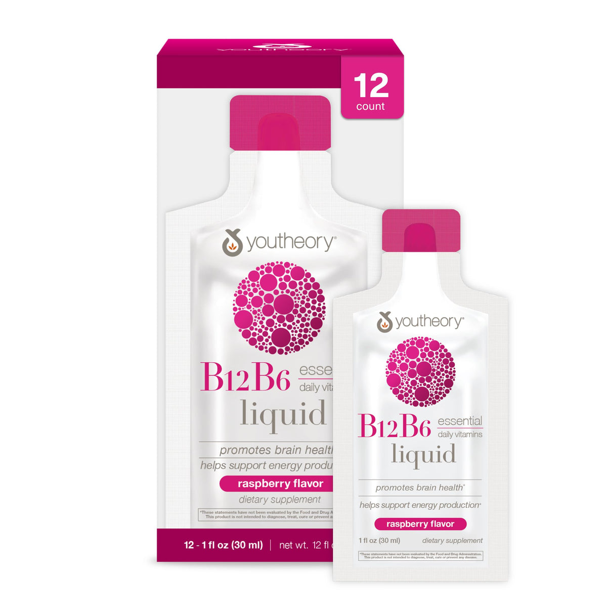 Youtheory B12 B6 Daily Vitamins front view with packaging