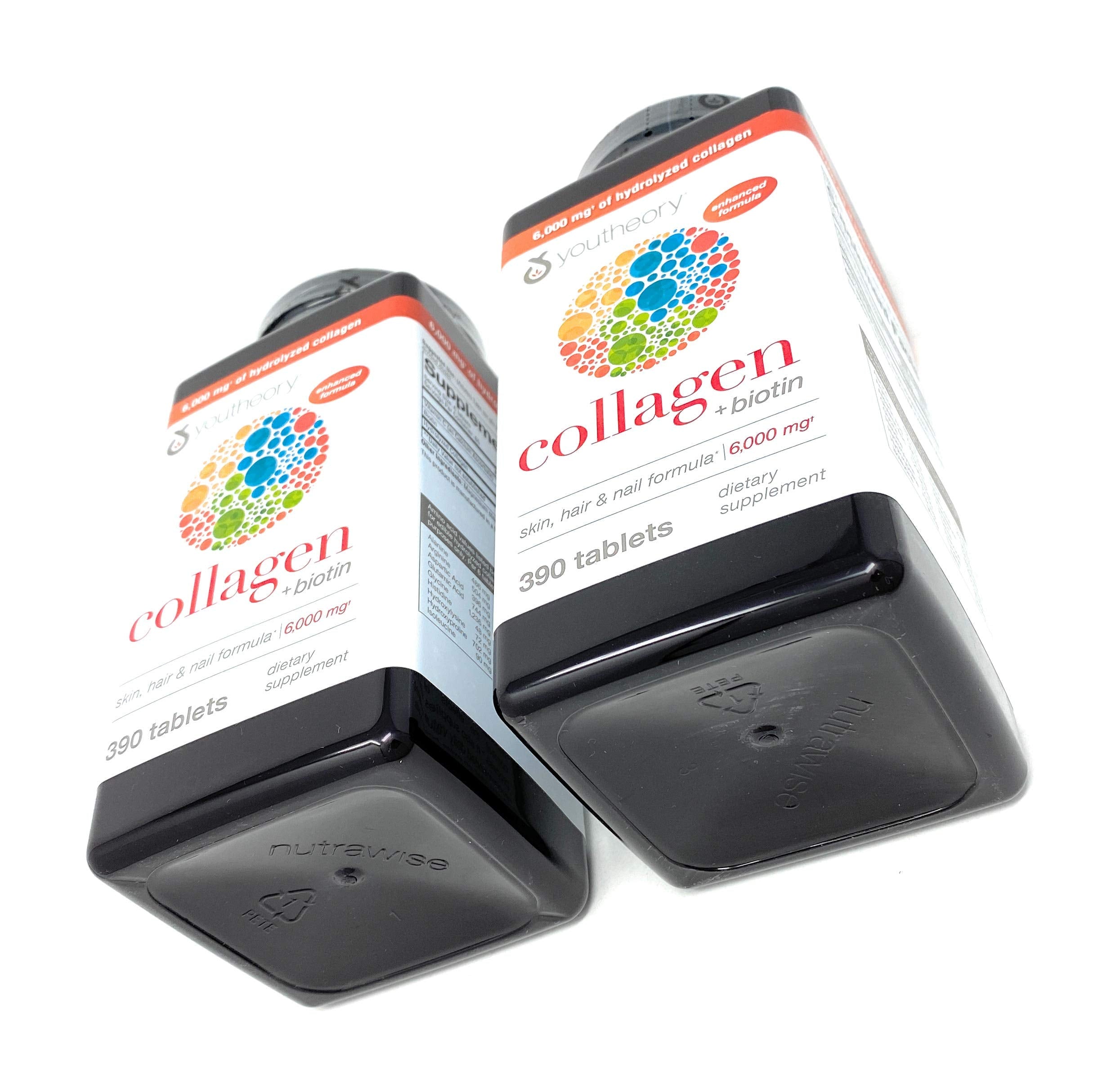 Youtheory Collagen Advanced Formula 6000mg on a wooden table