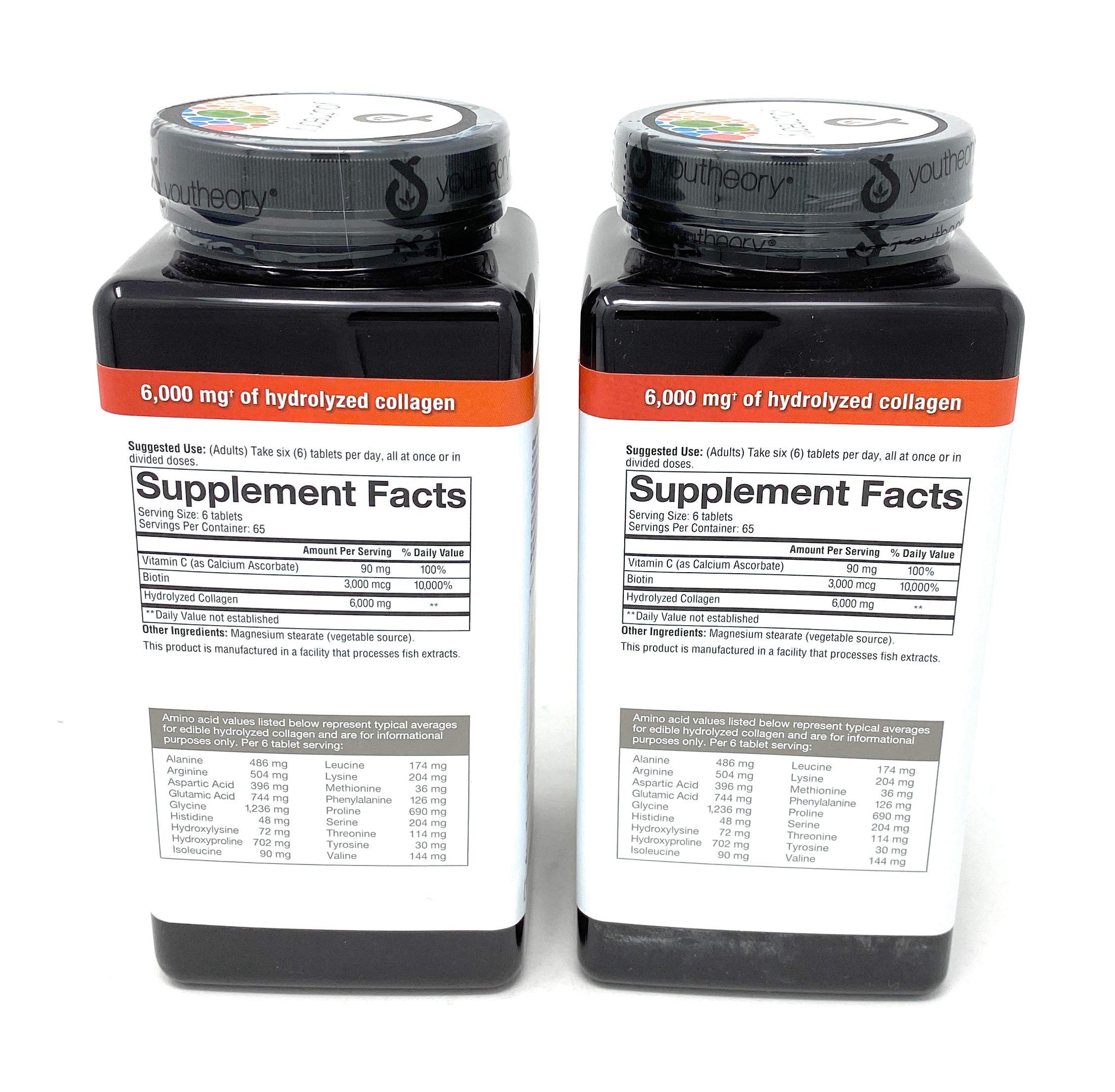 Youtheory Collagen Advanced Formula 6000mg tablets close-up