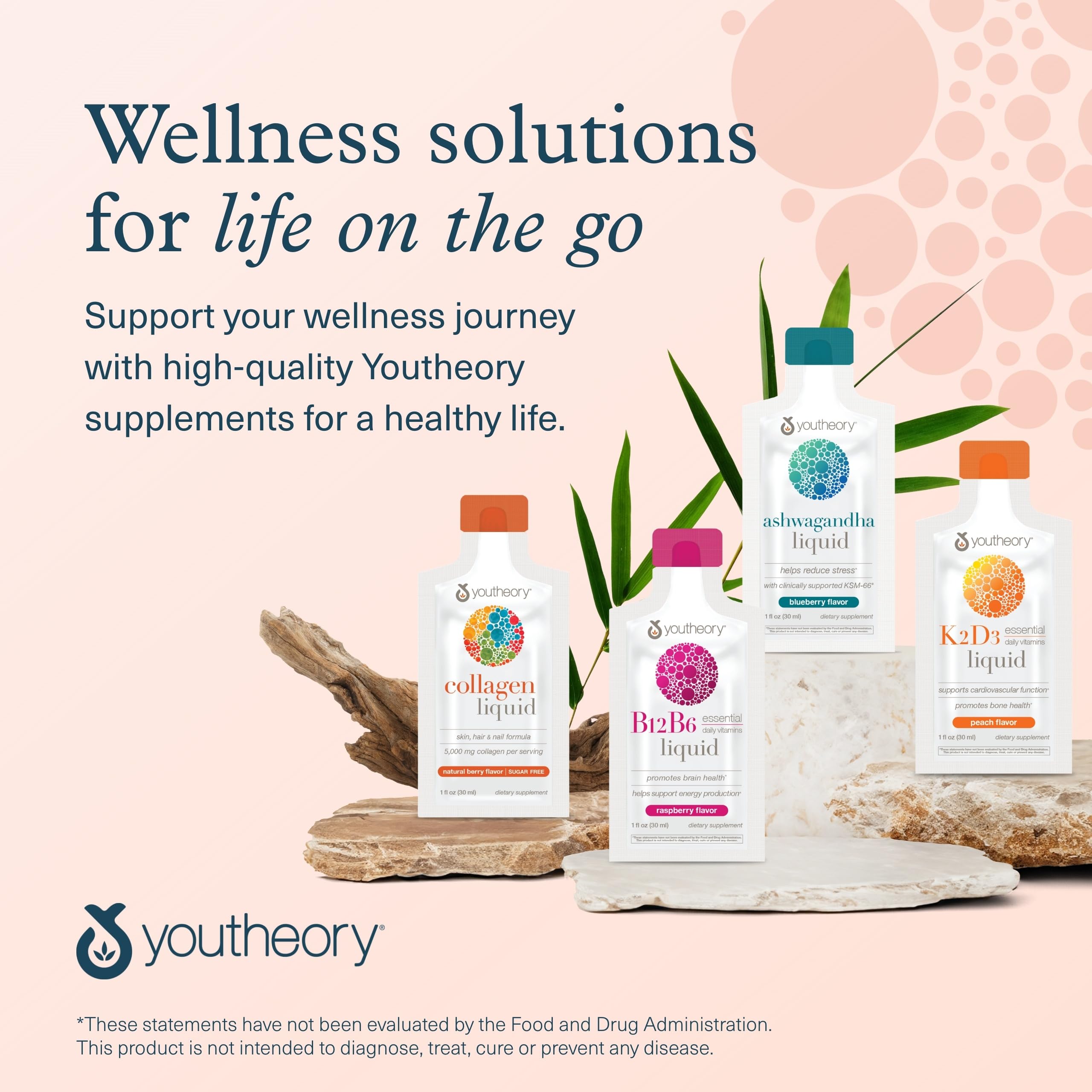 Youtheory Collagen Peptides 5000mg packet with a spoon
