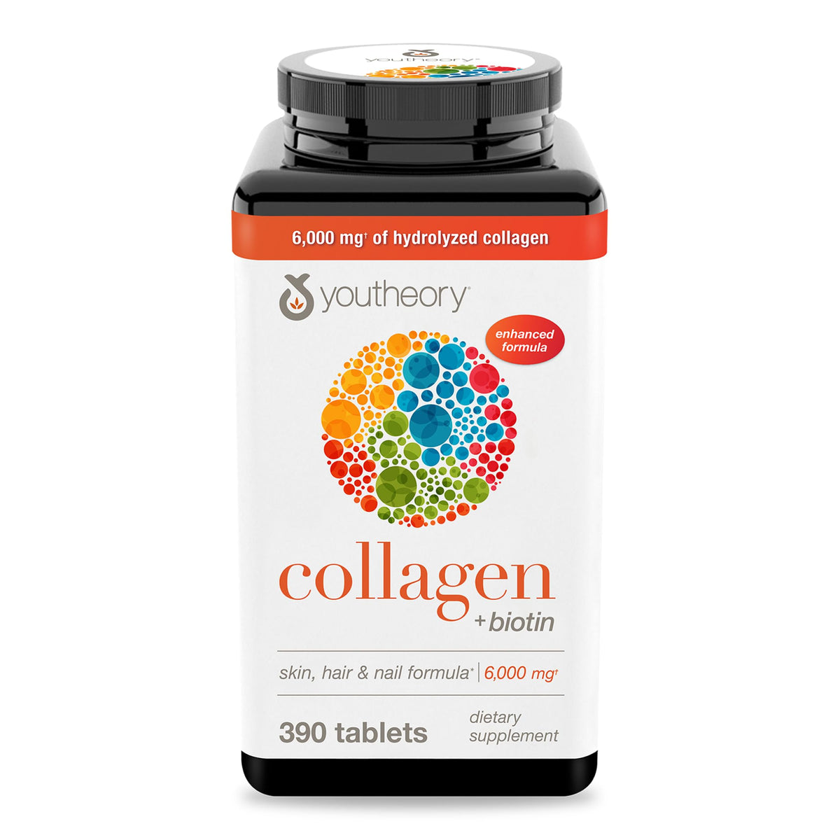 Youtheory Collagen Peptides Supplement 6000mg front view