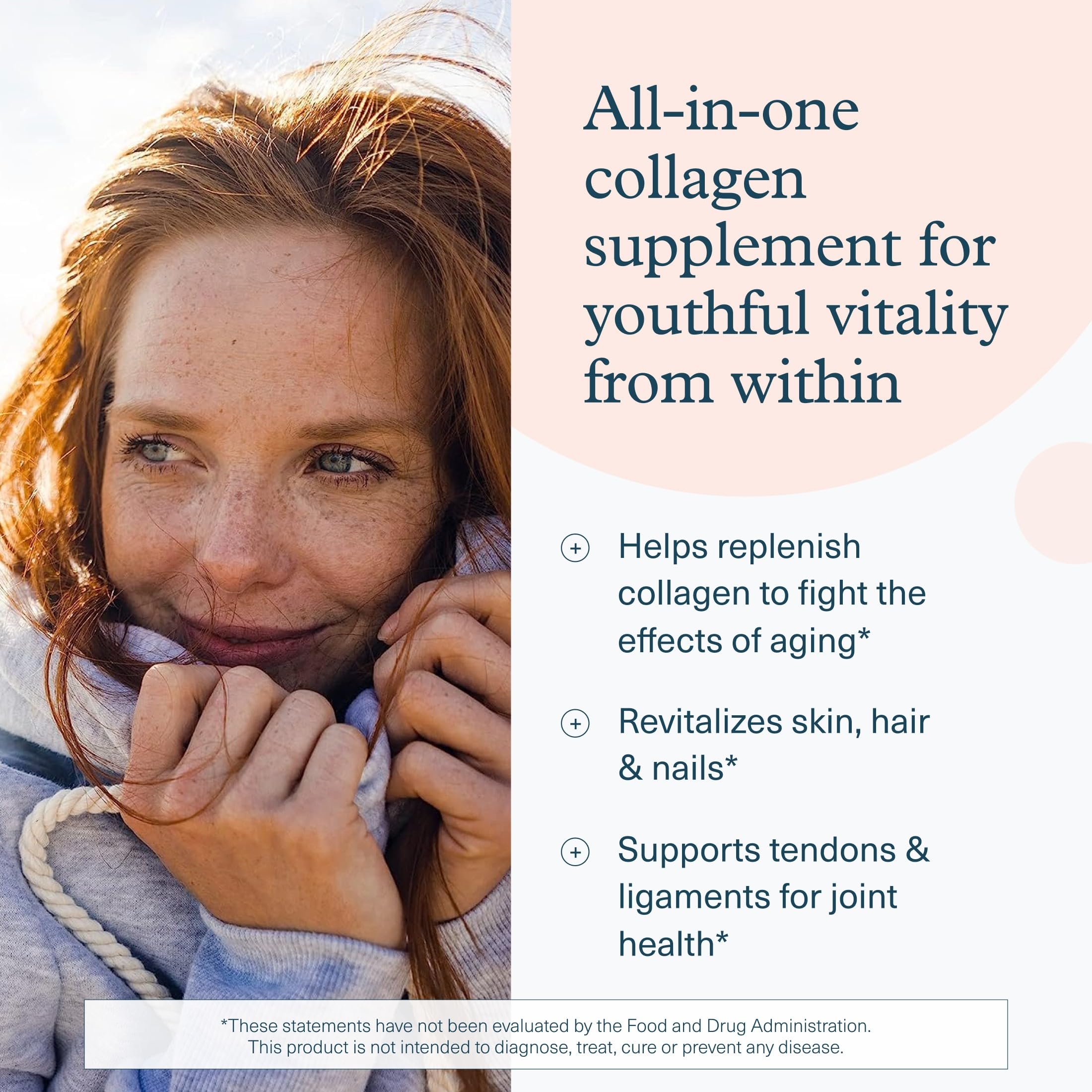 Youtheory Collagen Peptides Supplement 6000mg side view