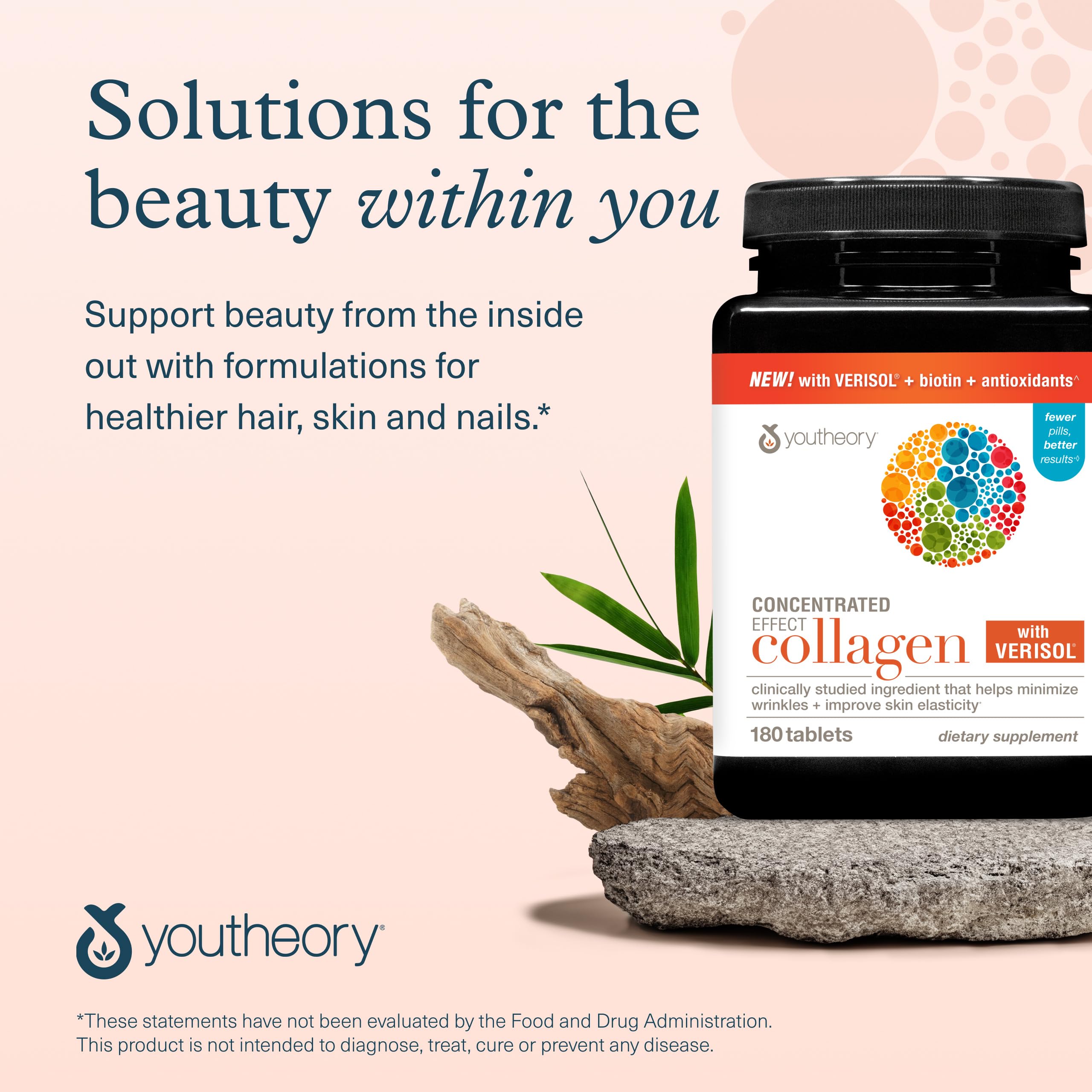 Youtheory Collagen Supplement with a glass of water