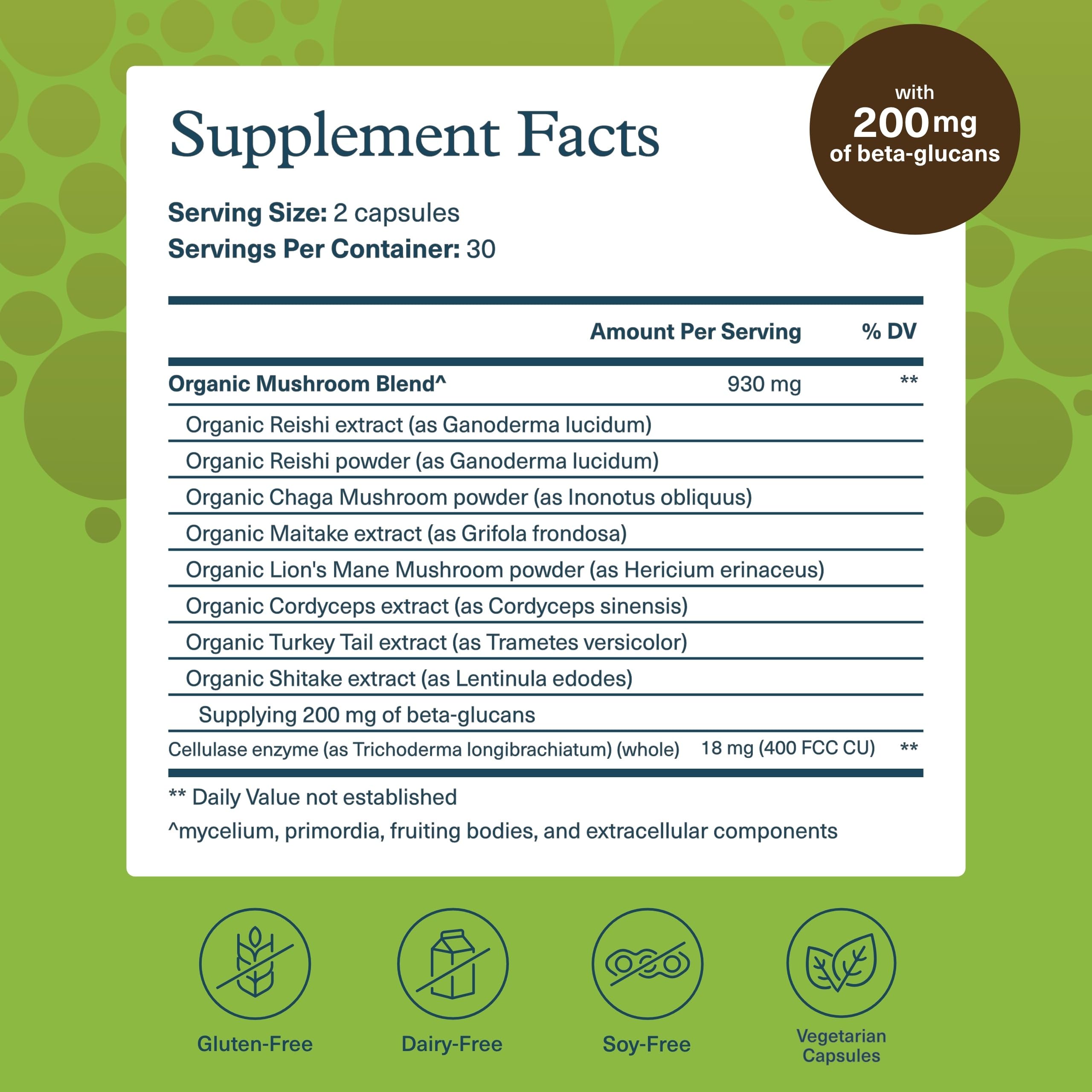 Youtheory daily wellness Support Mushroom Supplement bottle side view