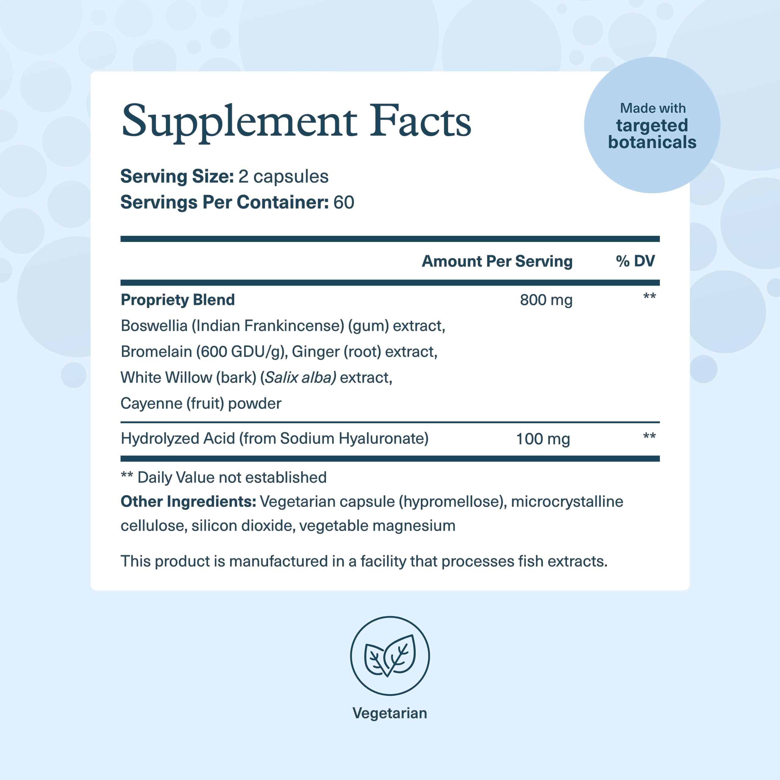 Youtheory Hyaluronic Acid Advanced 100mg supplement side view