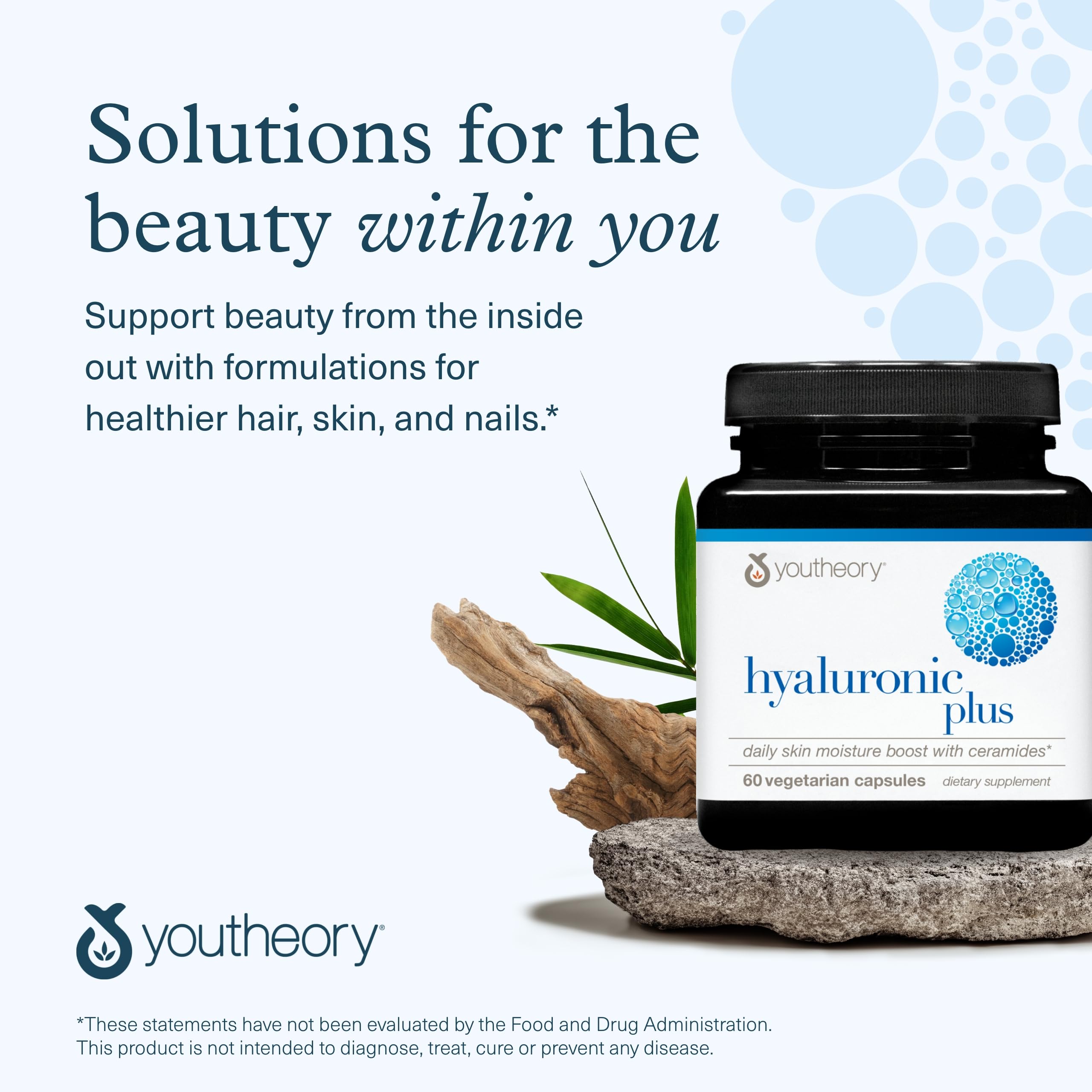 Youtheory Hyaluronic Plus supplement bottle back view